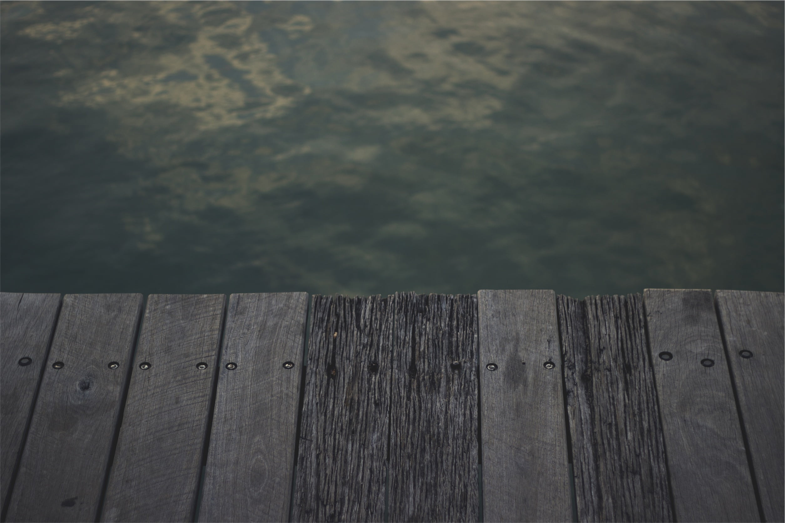 brown, gray, board, water, pattern, near, nature, plank, wood paneling, safety, sunlight, black, day, lake, railing, wall - building feature, dock, 1080P, HD Wallpaper