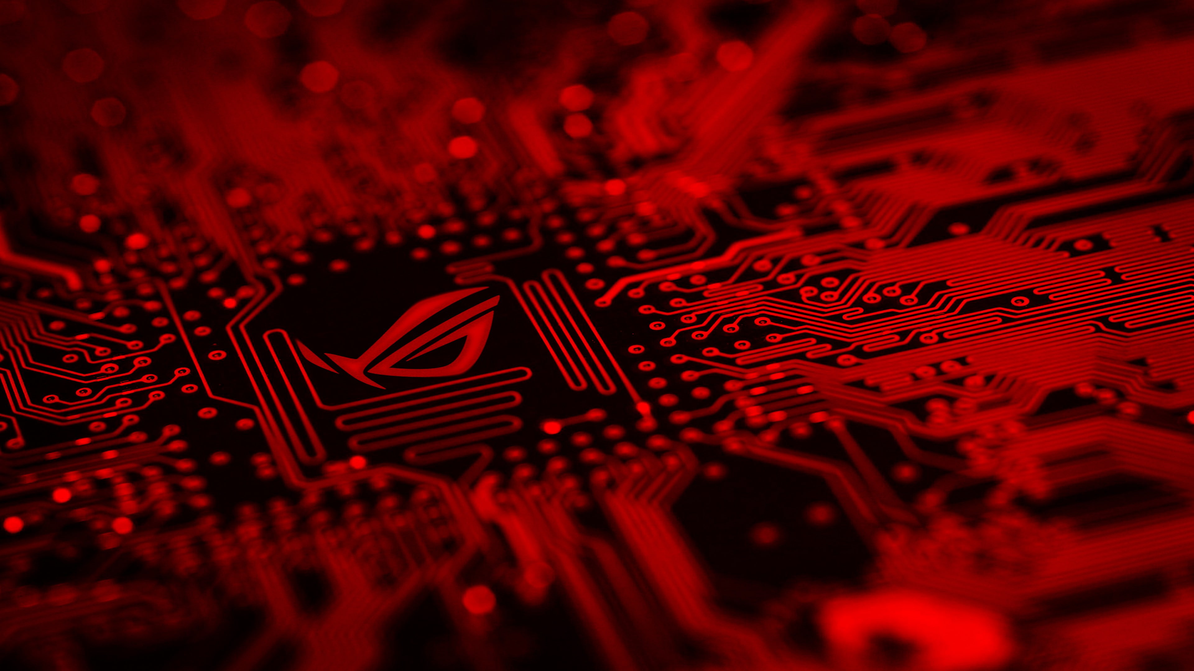 4K, asus, technology, creativity, pattern, industry, indoors, circuit board, no people, logo, republic of gamers, connection, cyberspace, 4k, computer chip, HD Wallpaper