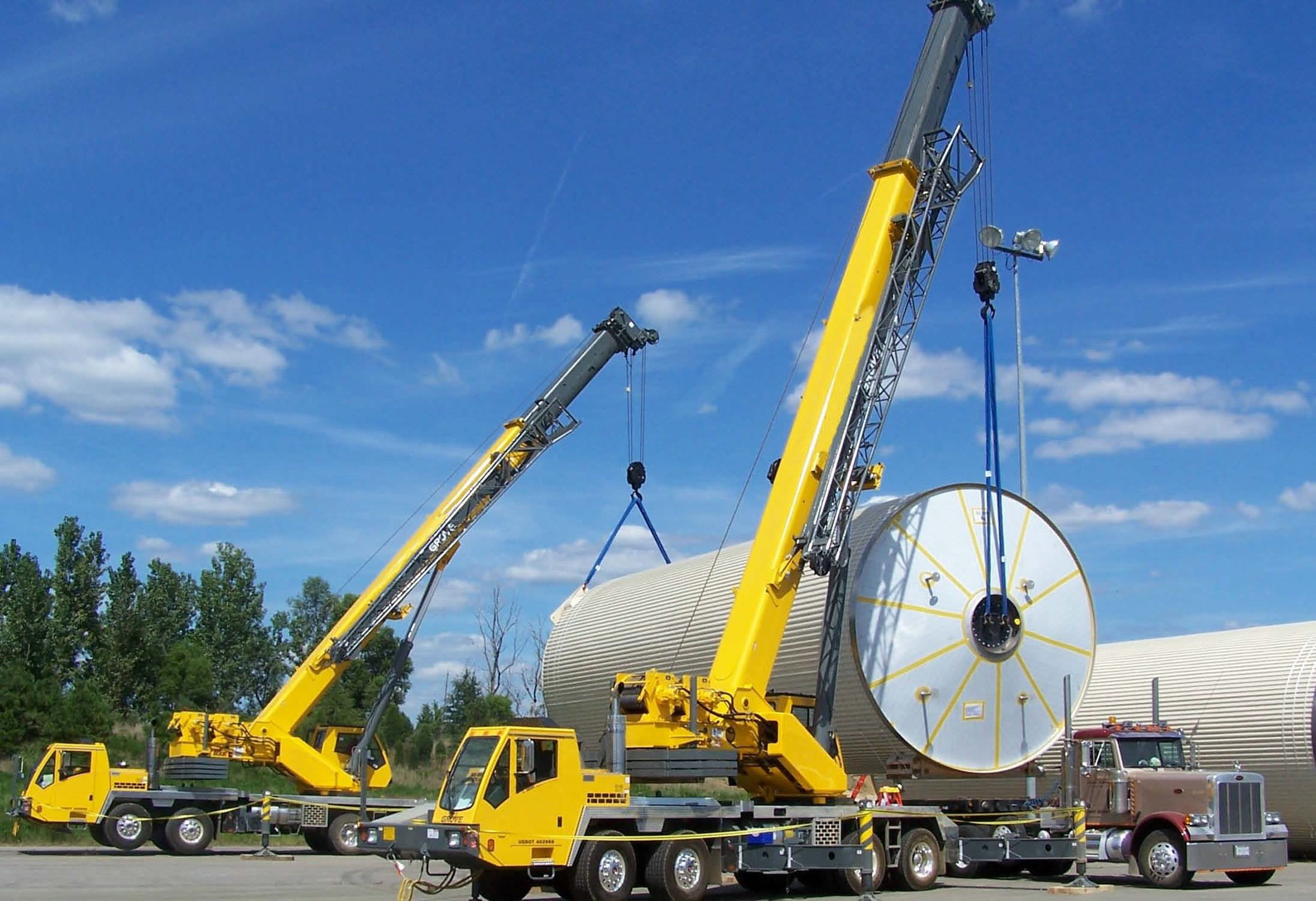 truck, crane, 1080P, semi, boom, cranes, construction, ariel, tractor, mobile, HD Wallpaper