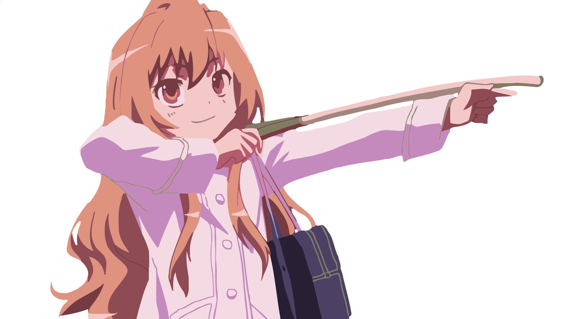 art and craft, studio shot, pink hair, bag, clip Art, young adult, female, weapon, one Person, women, females, girl, character, aisaka taiga, toradora, HD Wallpaper