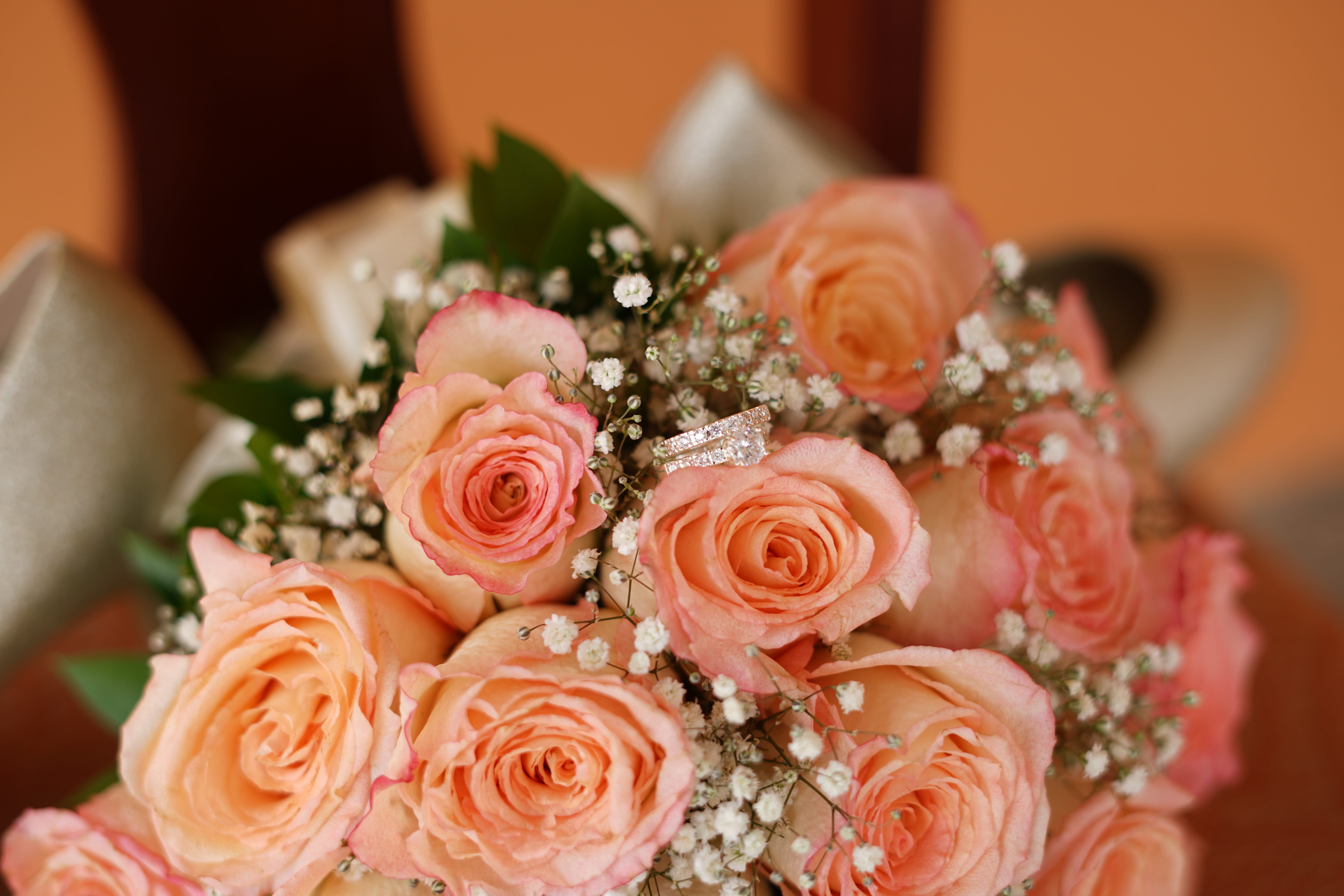 romance, event, bouquet, flower arrangement, ceremony, couple, rose, newlywed, beauty in nature, flowering plant, 8K, happy, love, marry, bride, indoors, HD Wallpaper