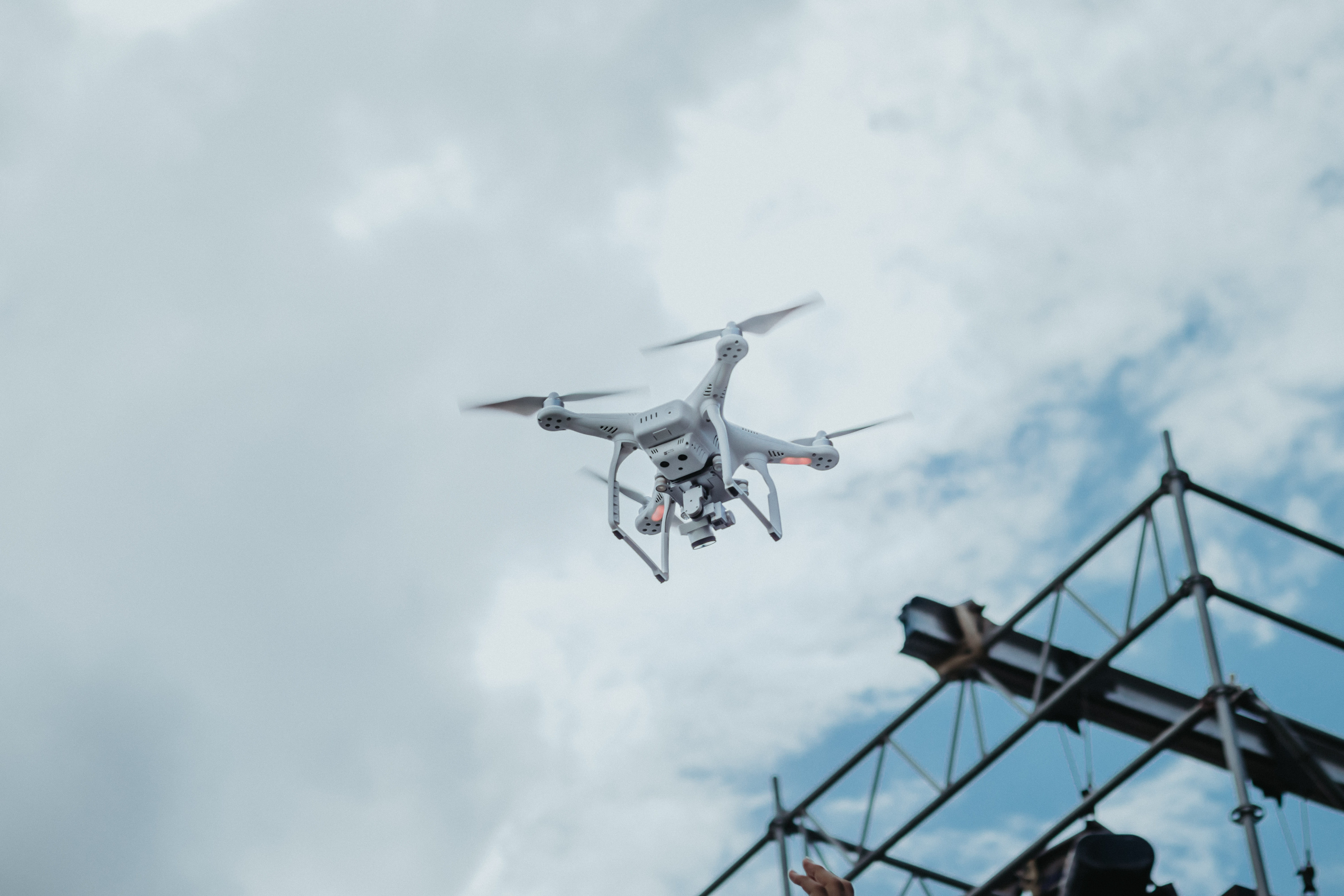 camera, vehicle, flying, security, drone, plane, space, sky, aviate, architecture, clouds, air, mid-air, speed, aviation, motion, technology, aircraft, HD Wallpaper