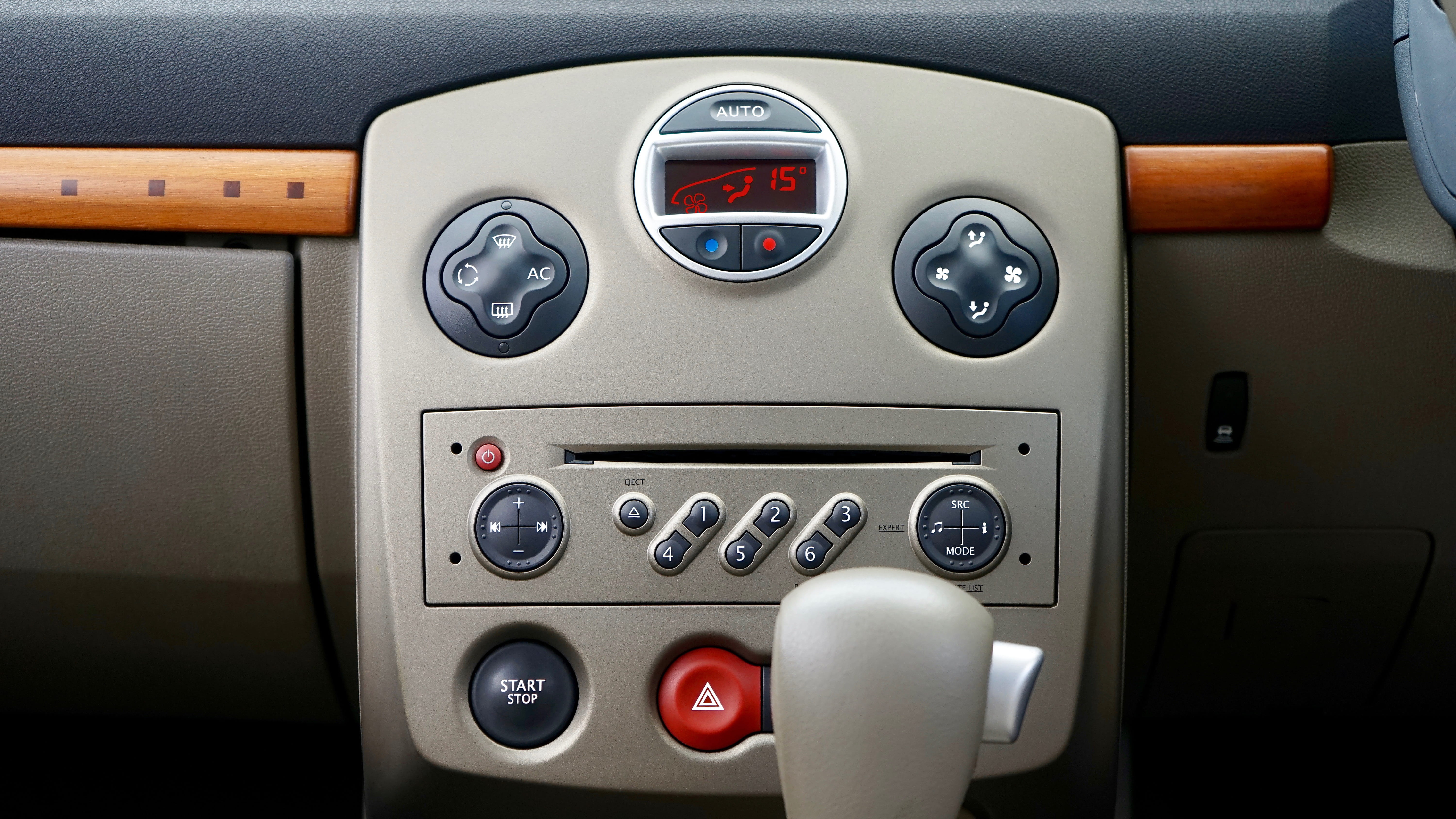button, car radio, electronics, air, knob, center, car interior, control, audio, transportation, vehicle, number, music, dashboard, no people, 5K, panel, HD Wallpaper