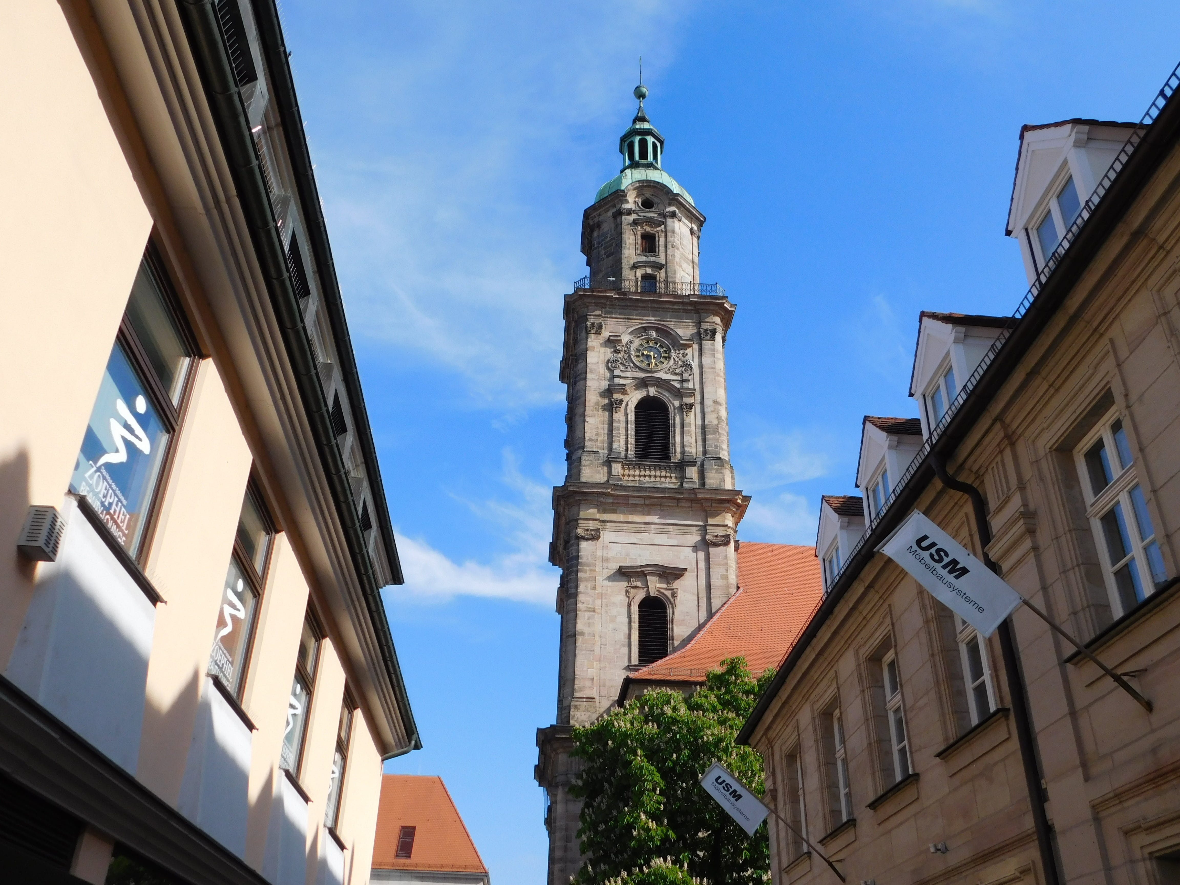 low angle view, built structure, downtown, place of worship, christianity, building, middle franconia, church, spirituality, gain, nature, history, tower, HD Wallpaper