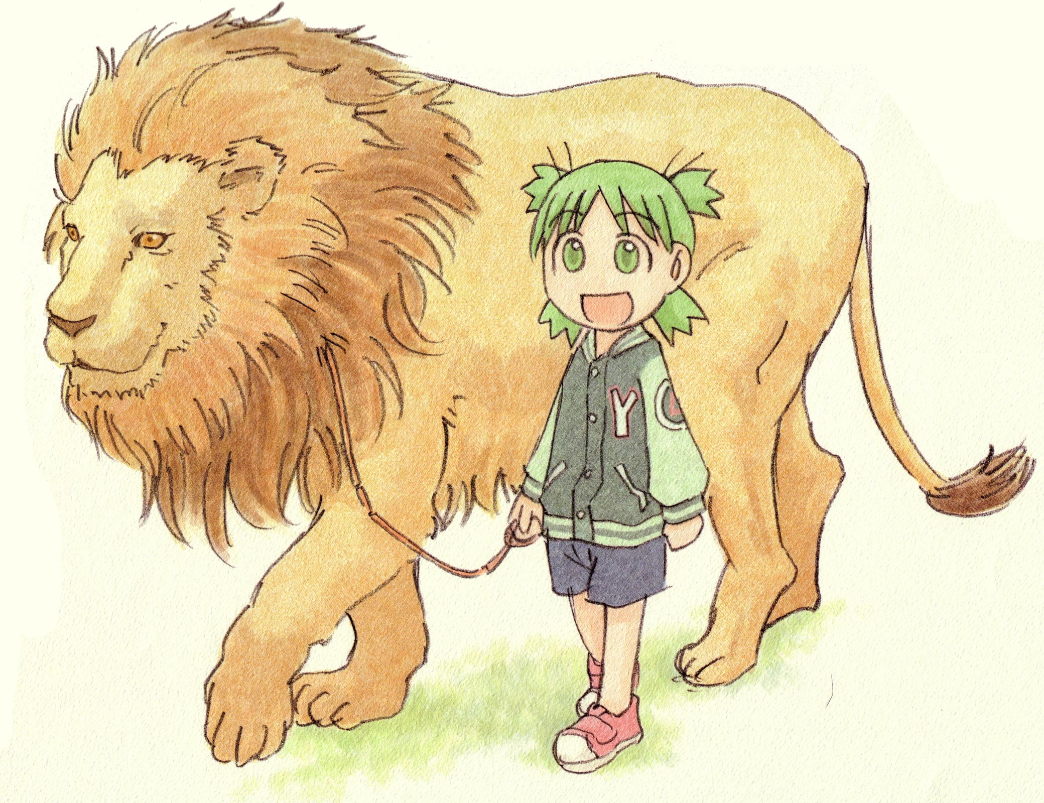 Yotsuba!, Anime, Yotsuba Koiwai, 1080P, Lion, HD Wallpaper