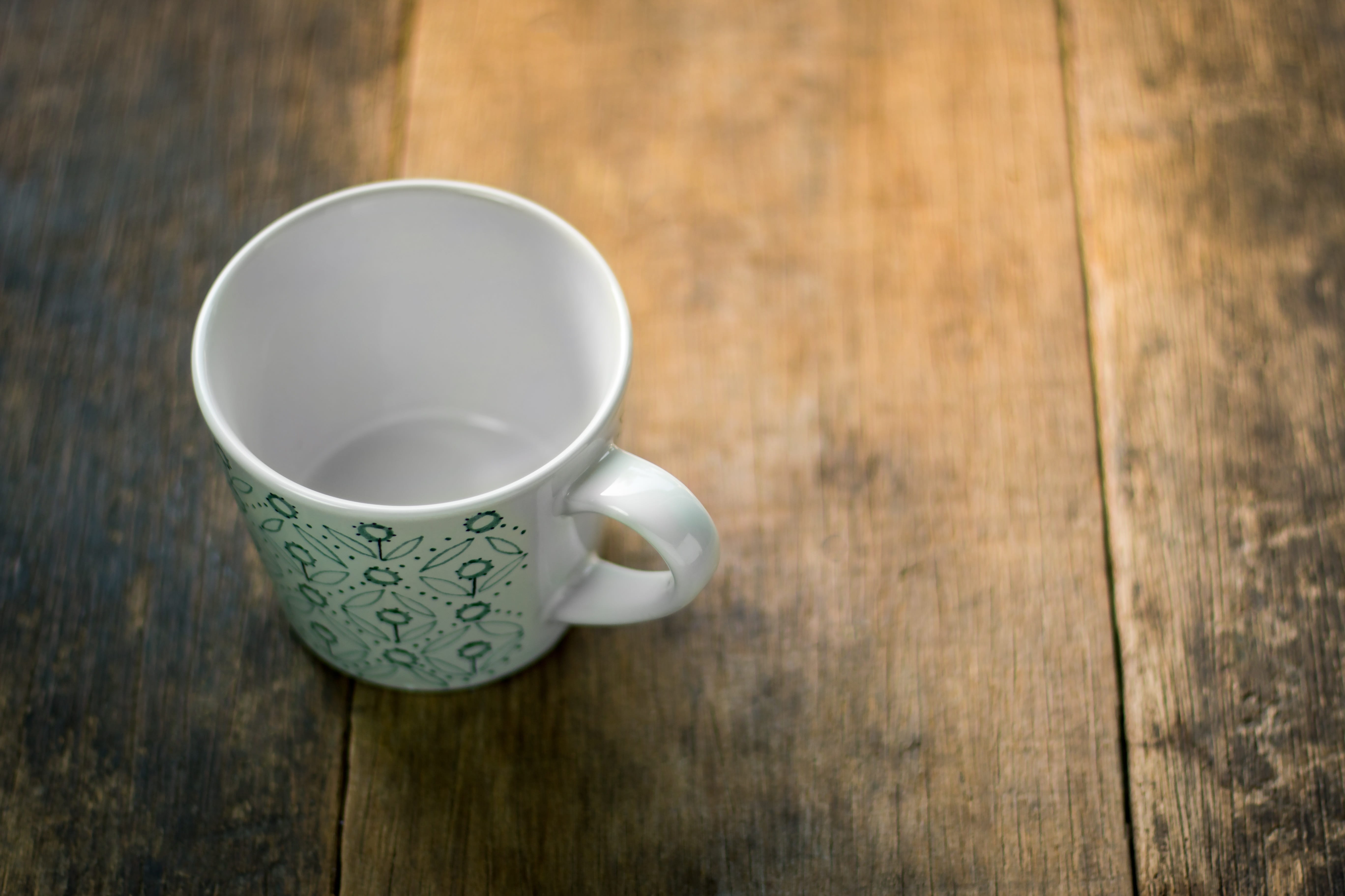 food and drink, tea, wood, table, wood grain, brown, wooden, closeup, Coffee, coffee Cup, coffee - Drink, 5K, indoors, close-up, empty, porcelain, refreshment, HD Wallpaper