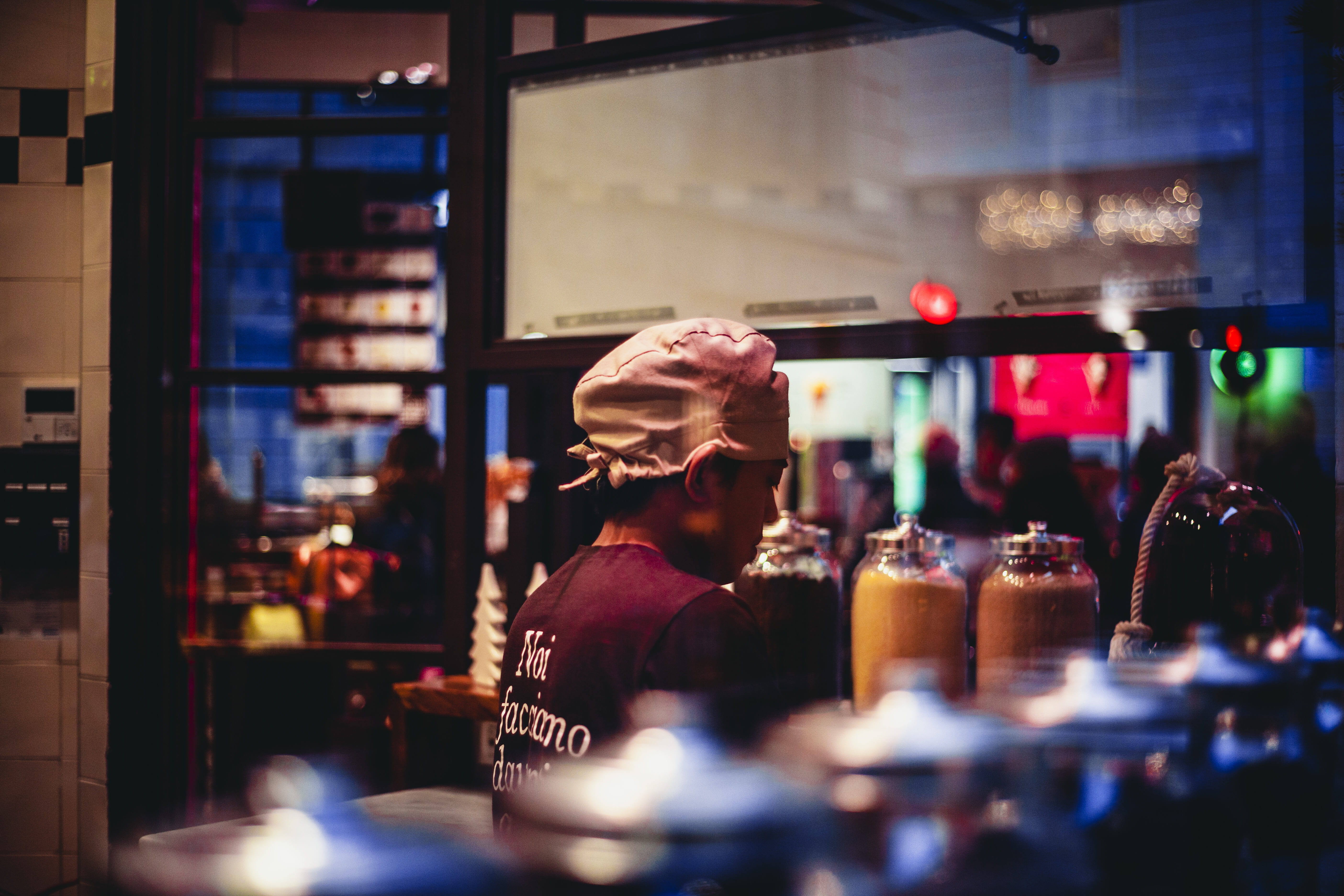color, bar counter, people, pub, nightclub, food and drink, room, occupation, shopping, glass - material, selective focus, restaurant, women, shirt, adult, HD Wallpaper