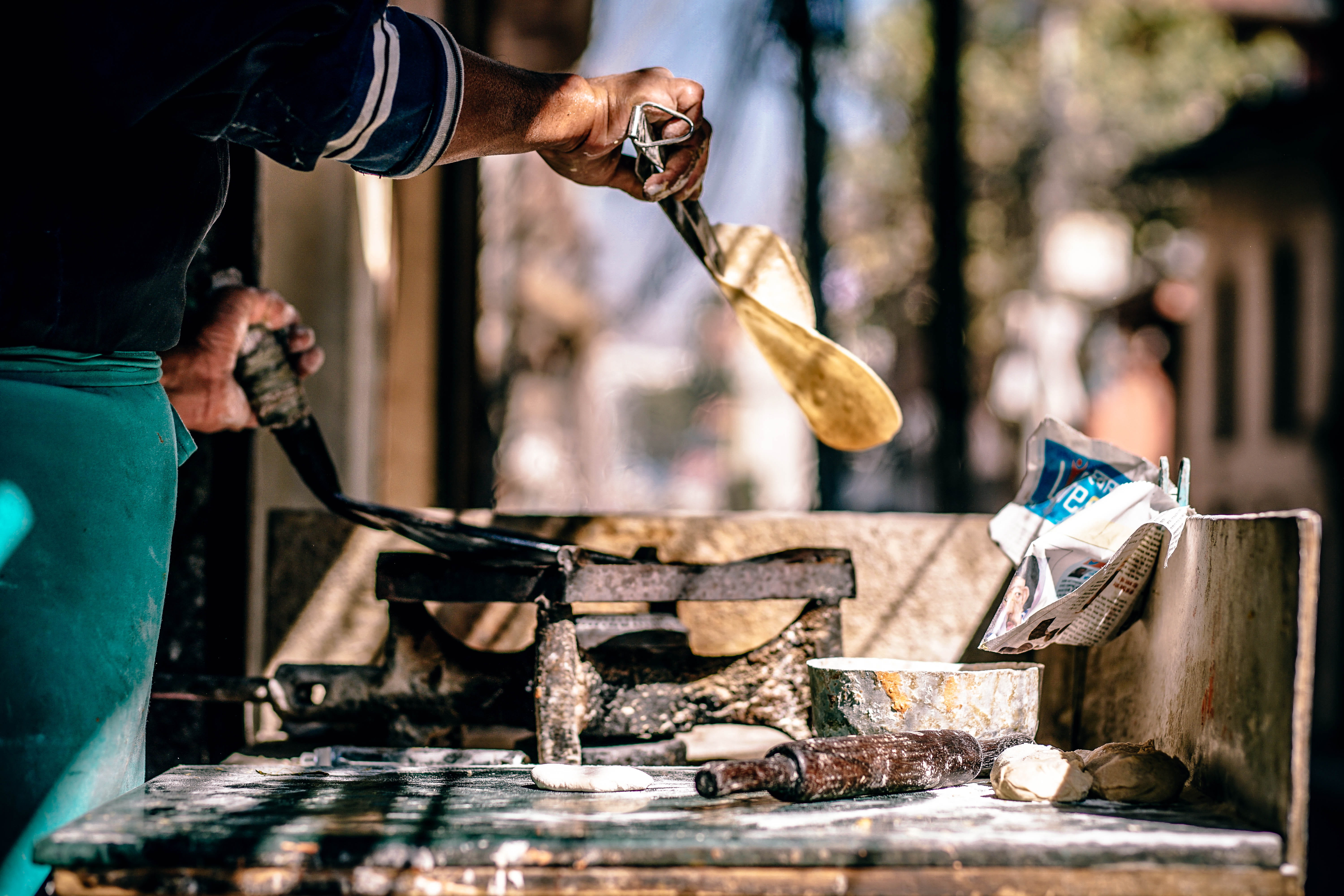 stove, nature, holding, adult, skill, hand, indian, india, meal, iron, human body part, white, fire, cooking, kitchen, focus on foreground, working, fresh, HD Wallpaper