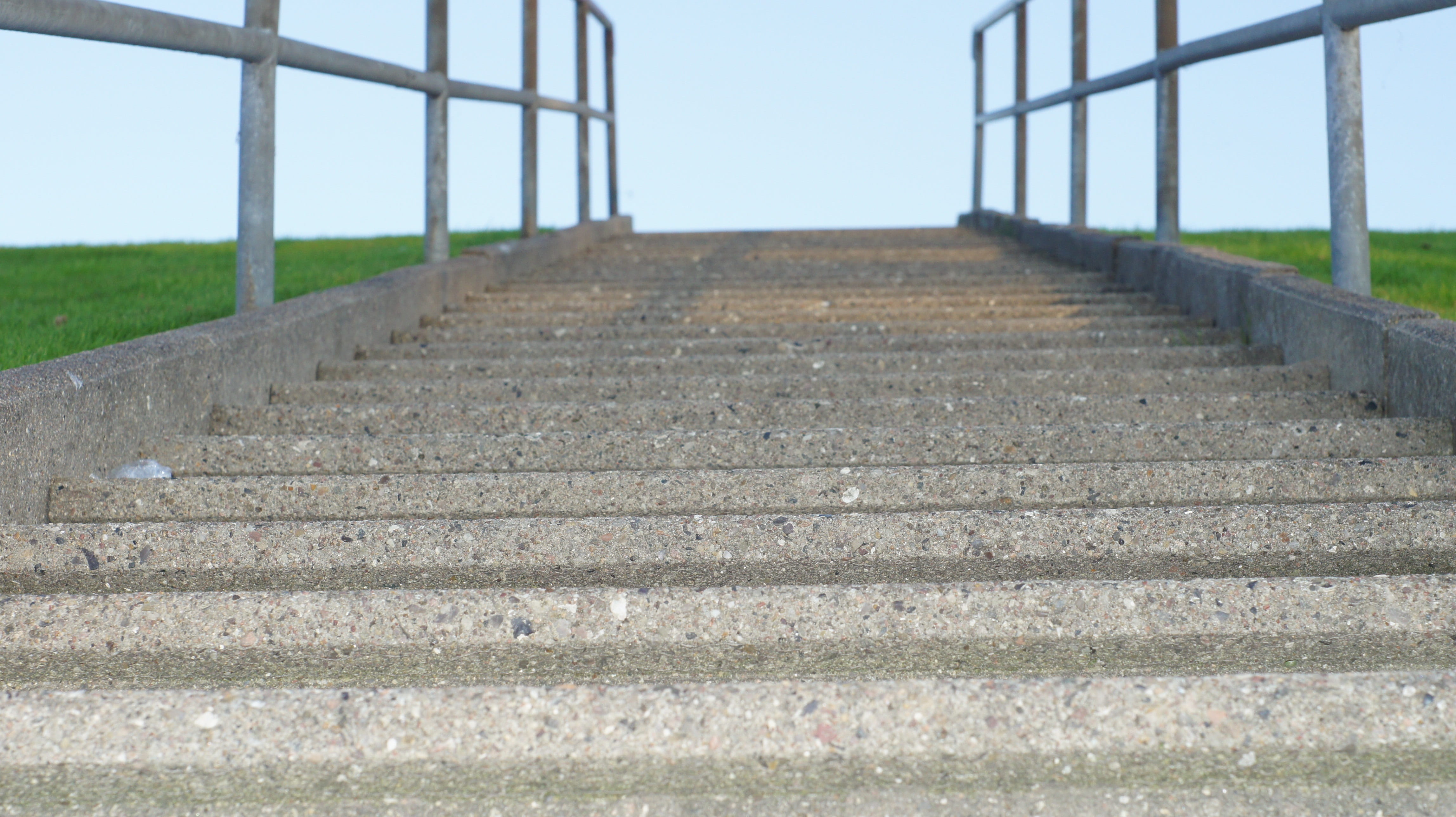 4K, steel, in a row, Stairs, high, growth, architecture, career, nature, greenhouse, sky, metal, outdoors, copy space, landscape, upward, Railing, plant, HD Wallpaper