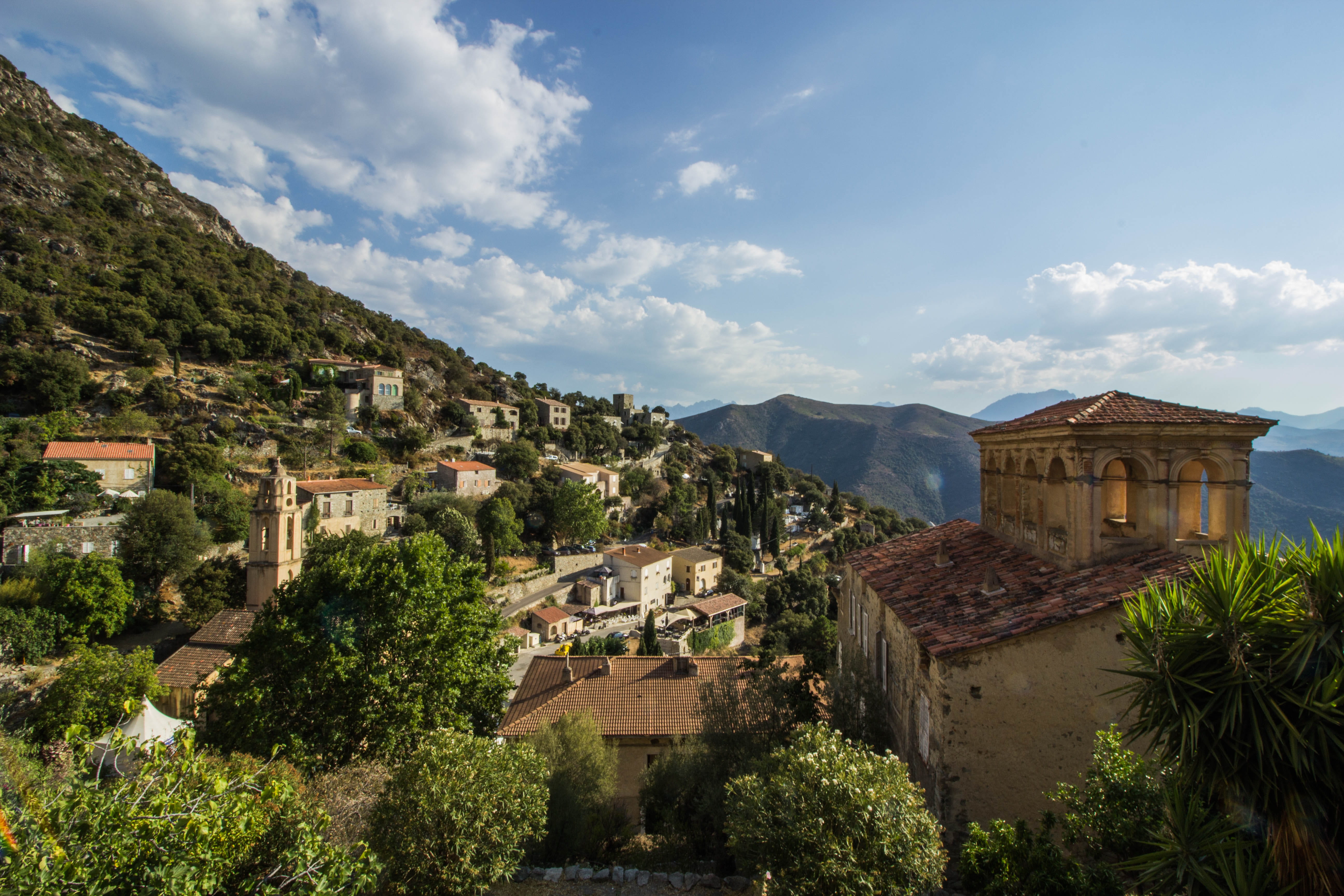 lama, building exterior, france, mountains, town, built structure, wide angle, architecture, religion, residential district, 5K, village, day, no people, HD Wallpaper