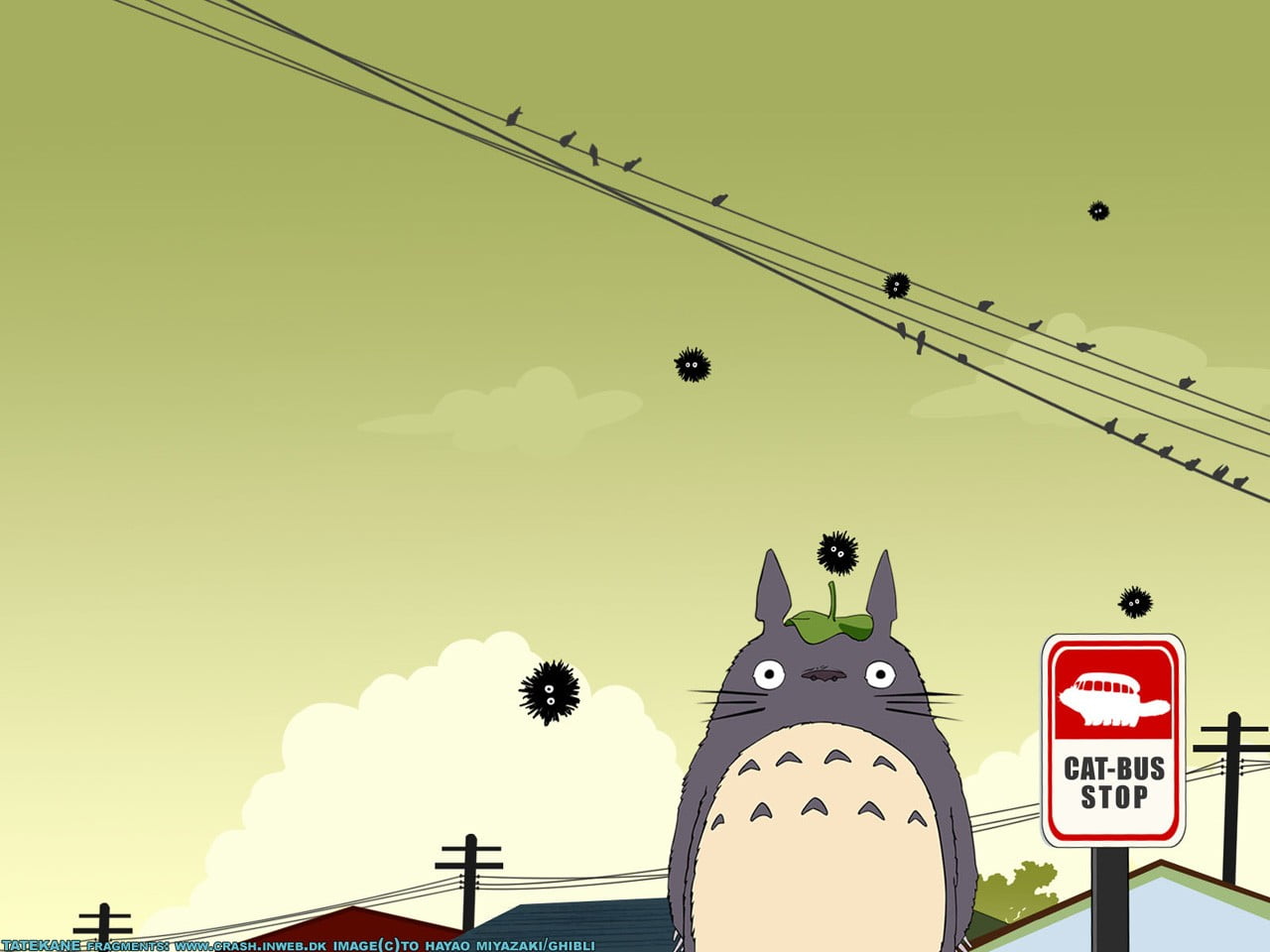 guidance, Studio Ghibli, nature, group of animals, Totoro, clear sky, outdoors, anime, architecture, communication, sky, sign, built structure, bird, animal, HD Wallpaper