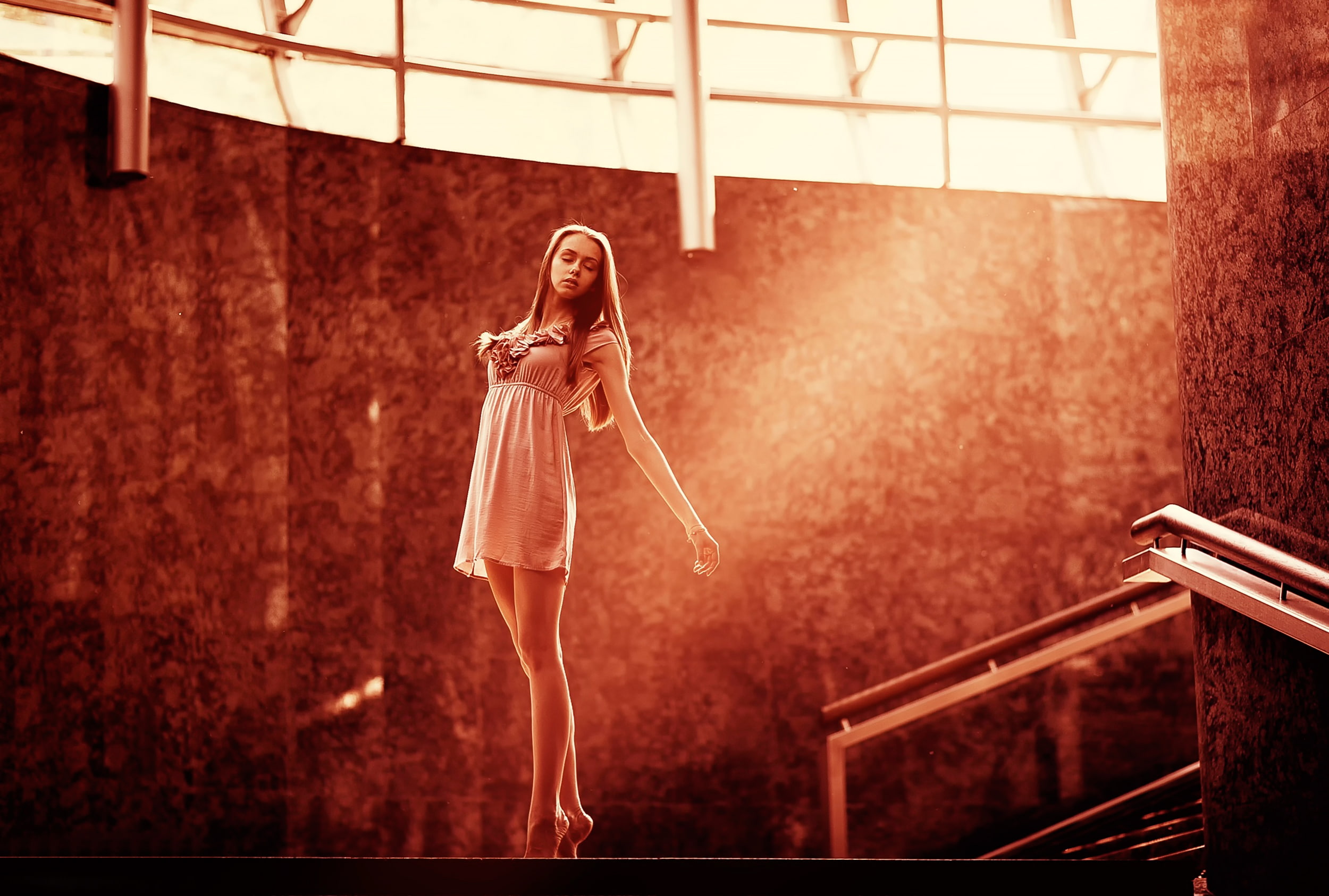Red dreams, 1080P, dance, Karen Abramyan, girl, HD Wallpaper