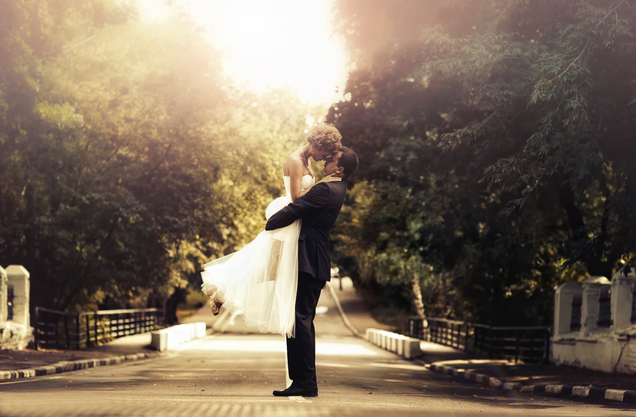 the bride, emotion, full length, young adult, tree, jacket, leisure activity, men, sunlight, lifestyles, women, togetherness, blue, adult, side view, Wedding story, HD Wallpaper
