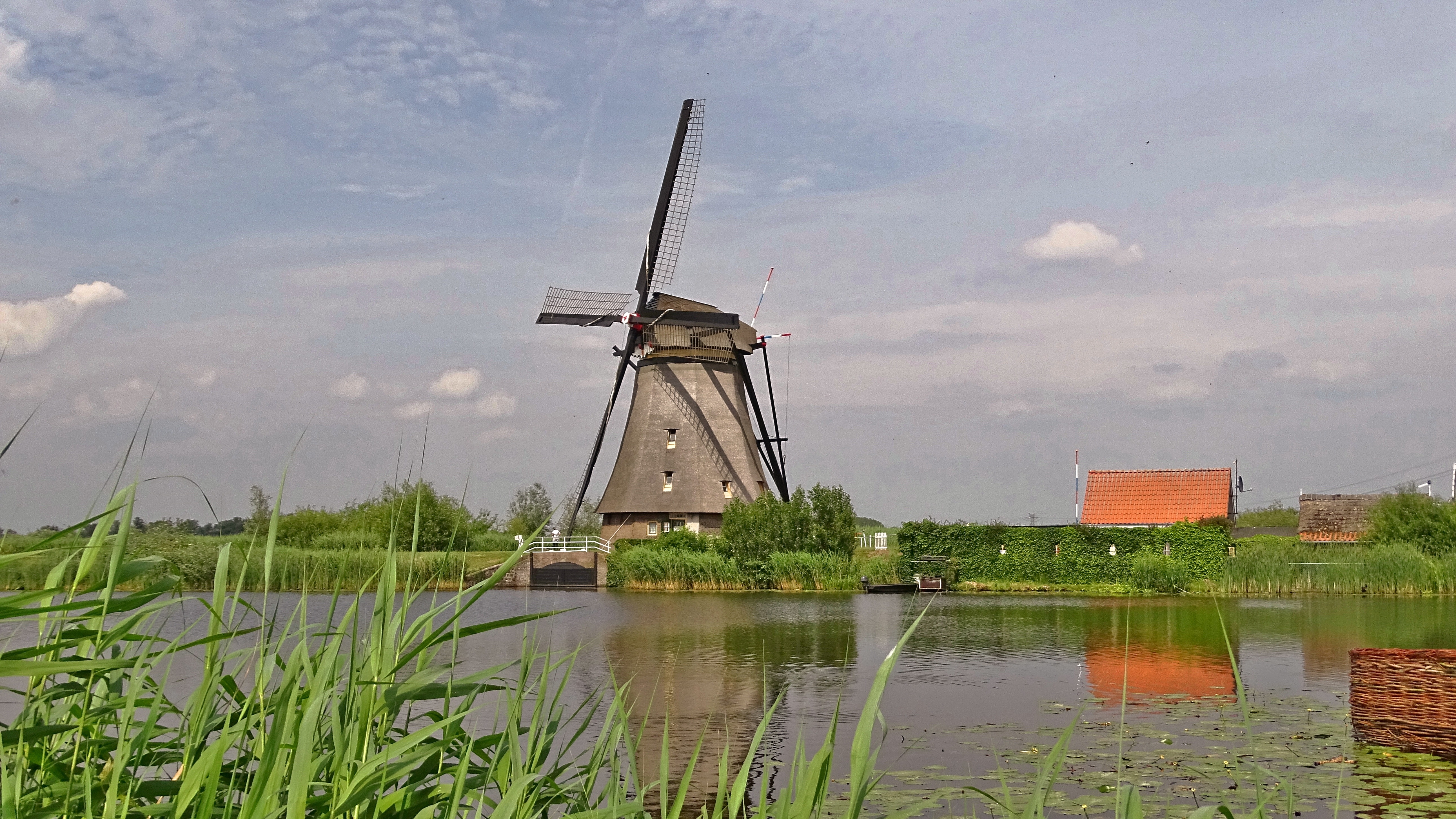 water, alternative energy, building exterior, no people, wind power, historically, built structure, holland, 5K, cloud - sky, netherlands, environmental conservation, HD Wallpaper