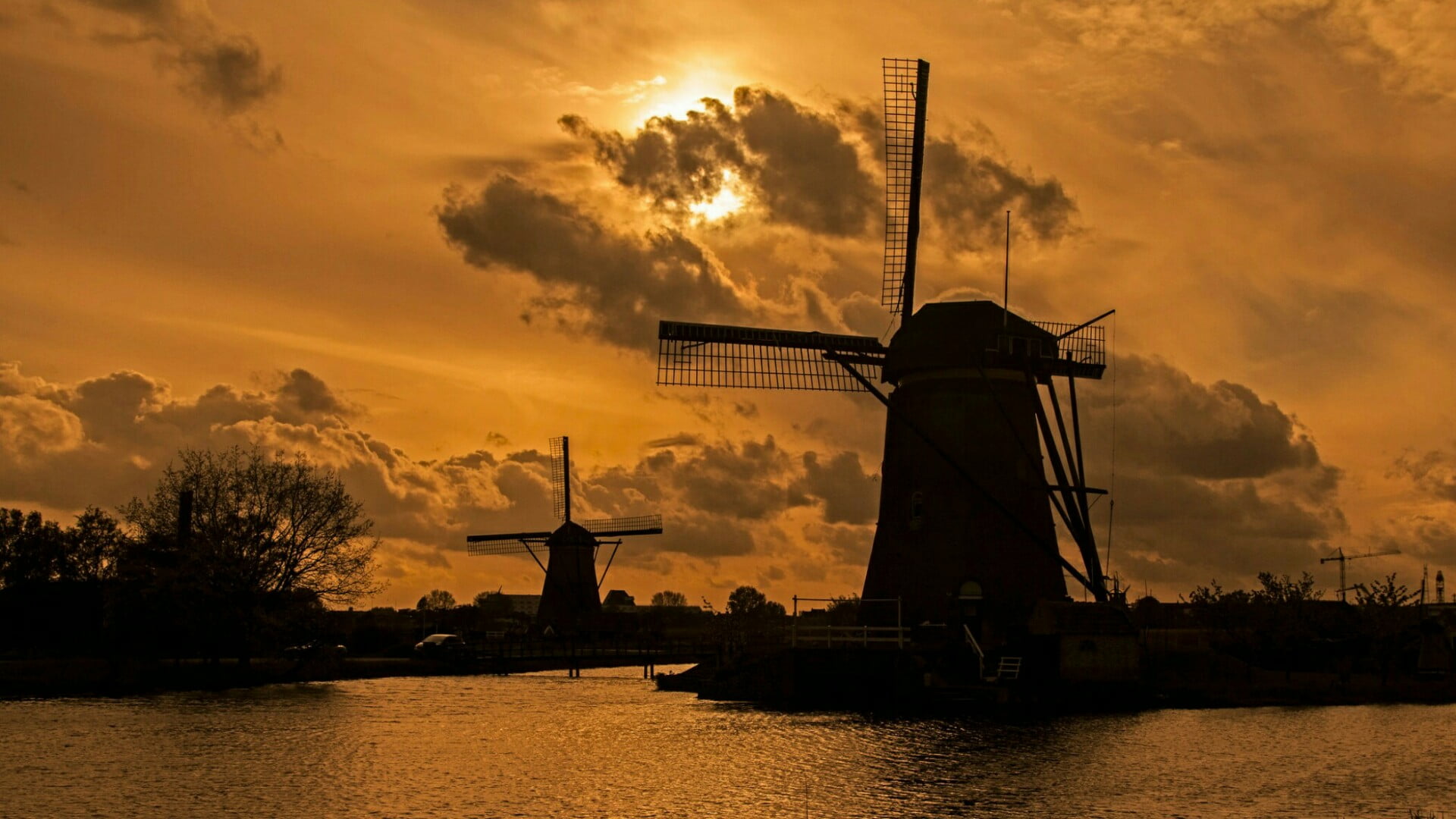 wind power, renewable energy, turbine, world heritage, orange color, traditional windmill, architecture, beauty in nature, no people, cloud - sky, mill, HD Wallpaper