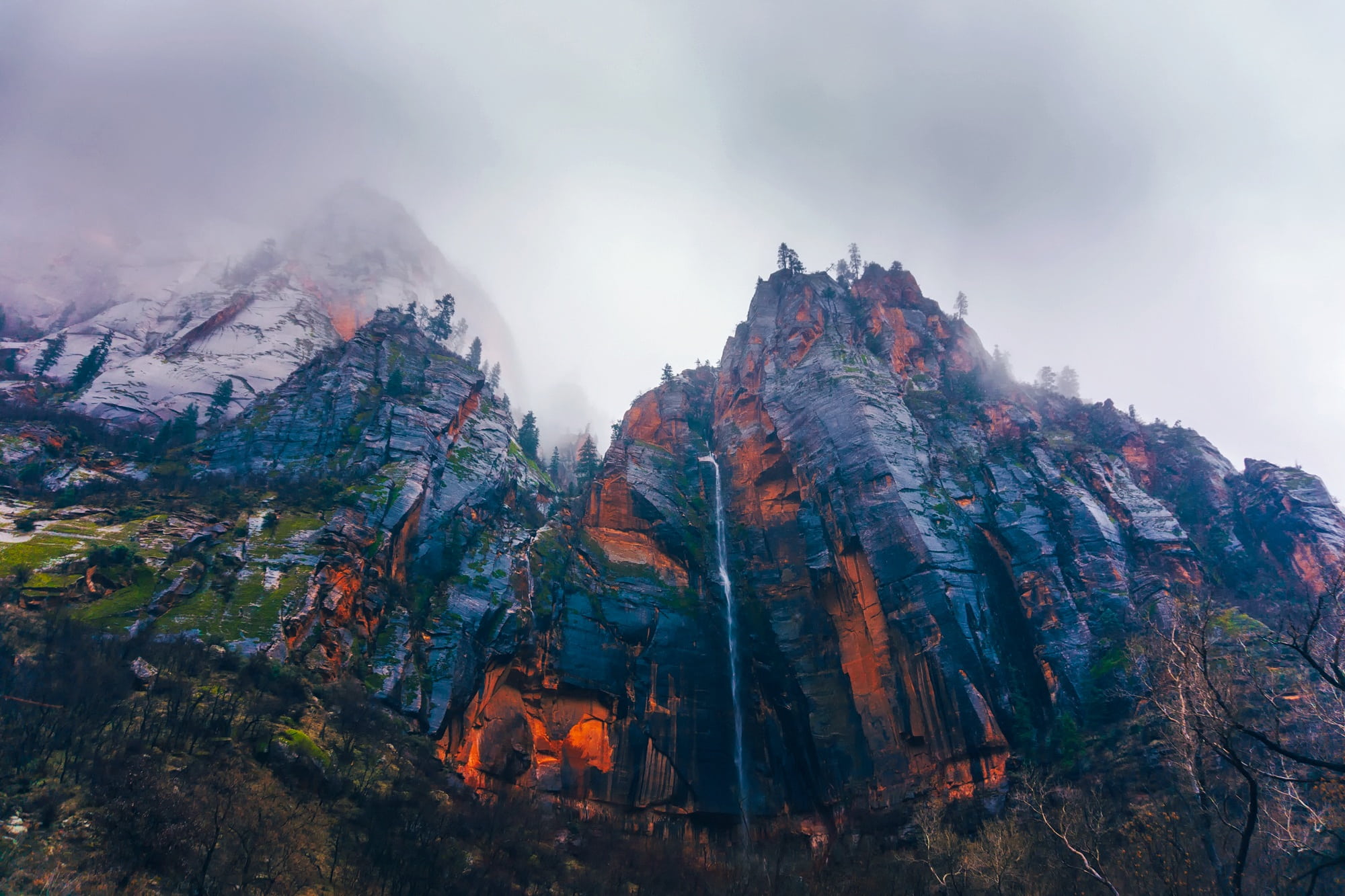 rocky, day, mountain range, tourism, morning, scenics - nature, outdoors, 1080P, snow, tree, cliff, rock, geology, southwest, wilderness, rock formation, HD Wallpaper