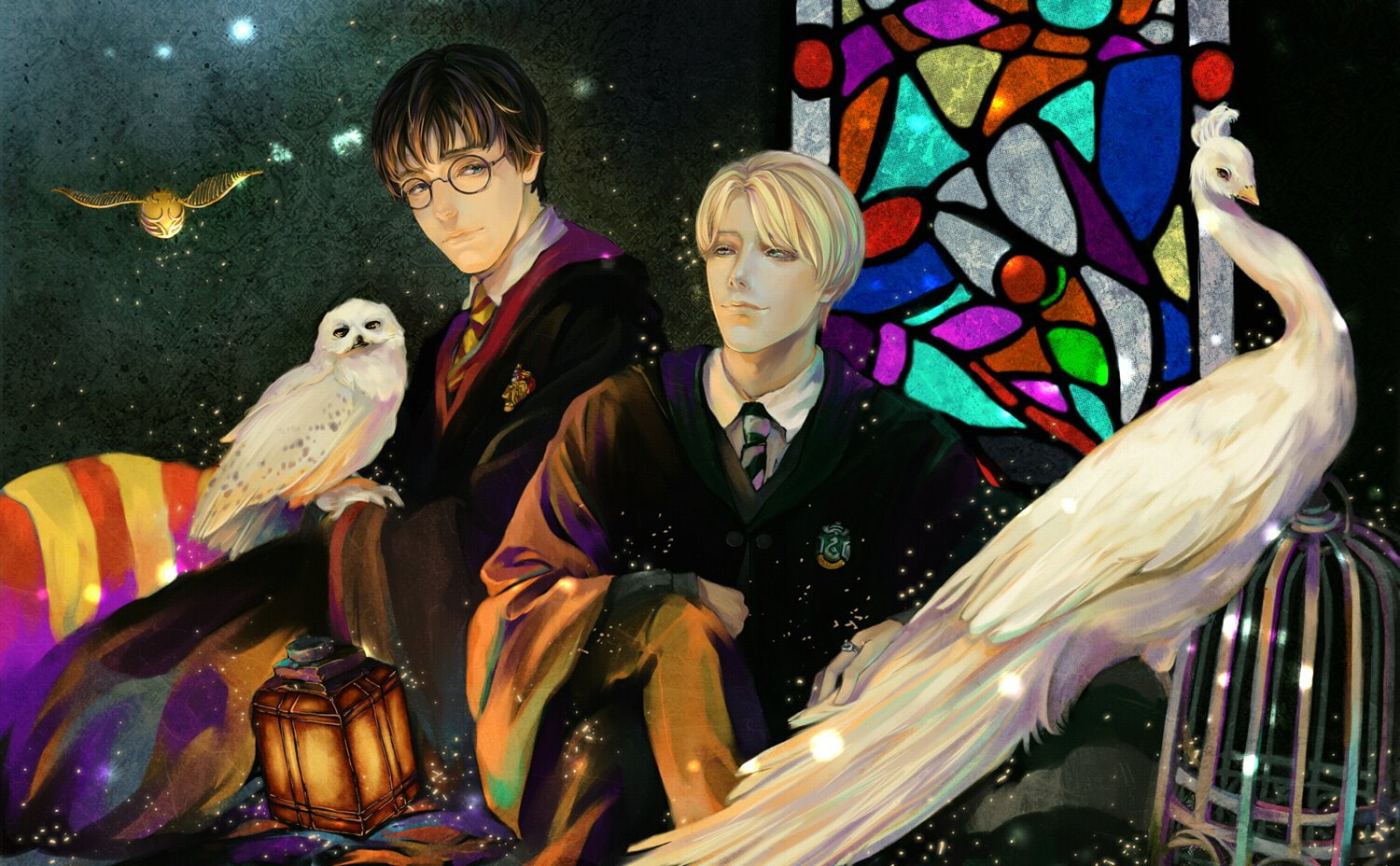 character, fanart, 720P, harry, boys, potter, animal, HD Wallpaper
