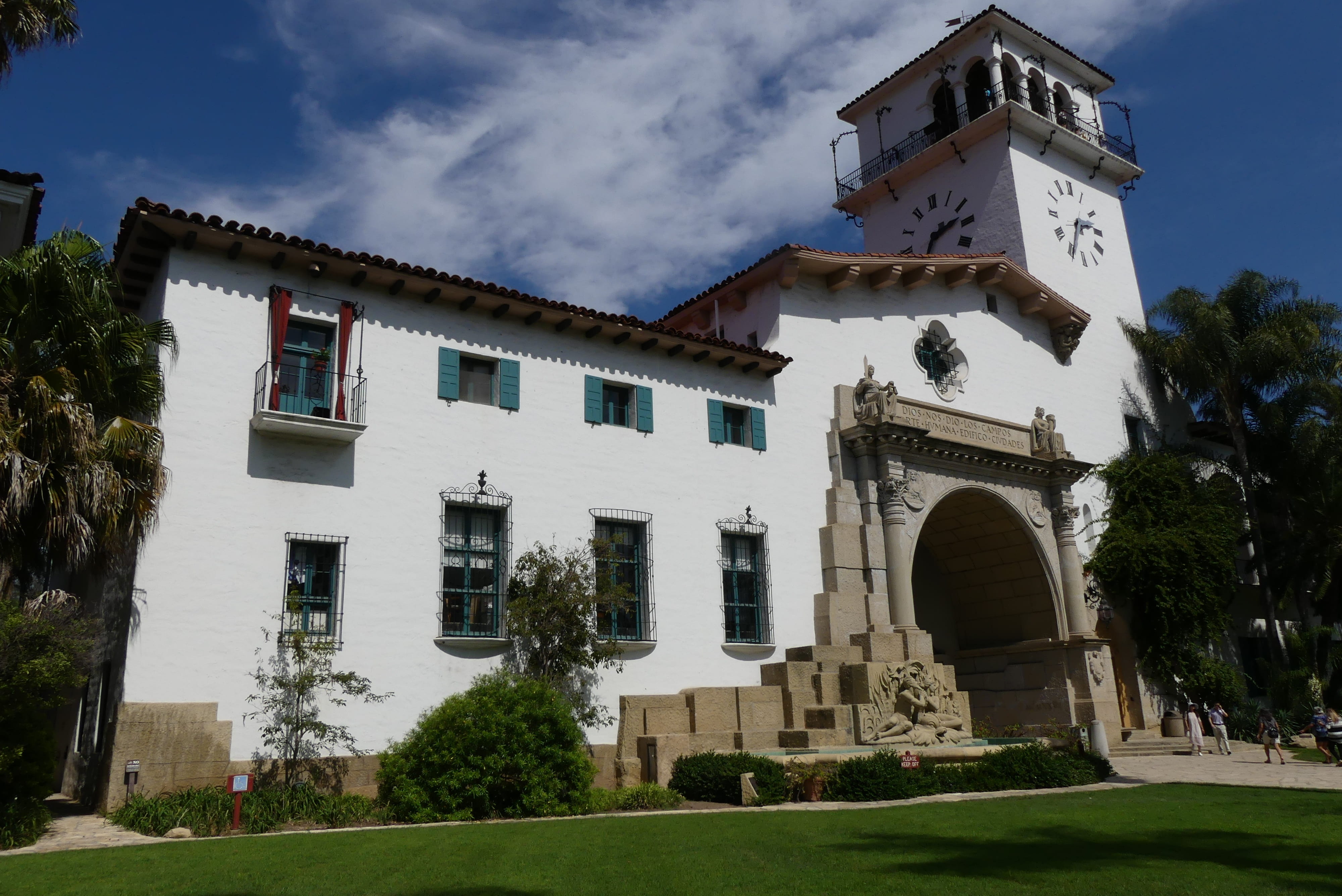 travel destinations, no people, the past, california, usa, the palace of justice, cloud - sky, sky, plant, santa barbara, building exterior, low angle view, HD Wallpaper
