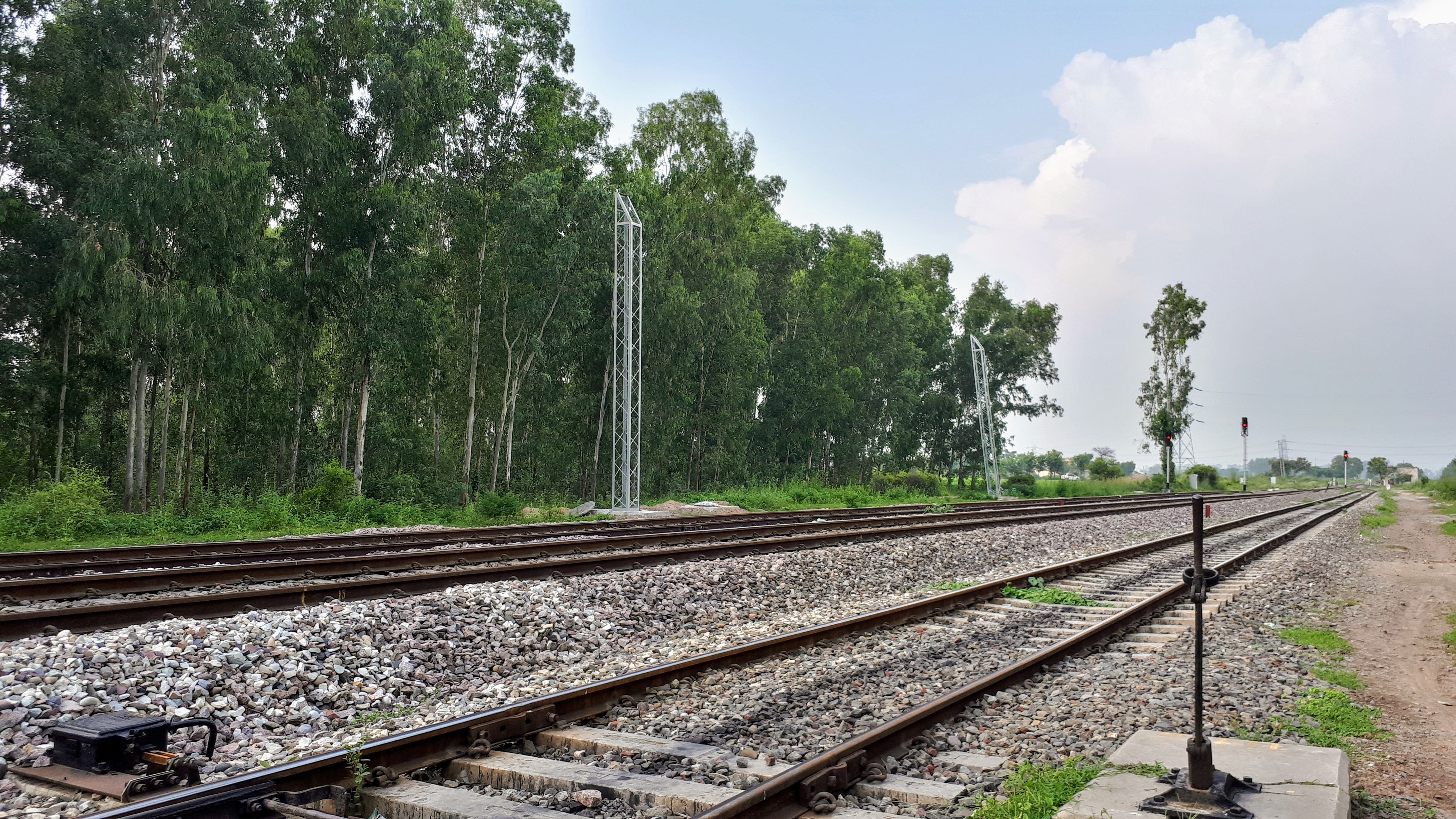 4K, cloud - sky, public transportation, patiala - rajpura rd, nature, parallel, beauty in nature, growth, masts, transportation, the way forward, tree, HD Wallpaper