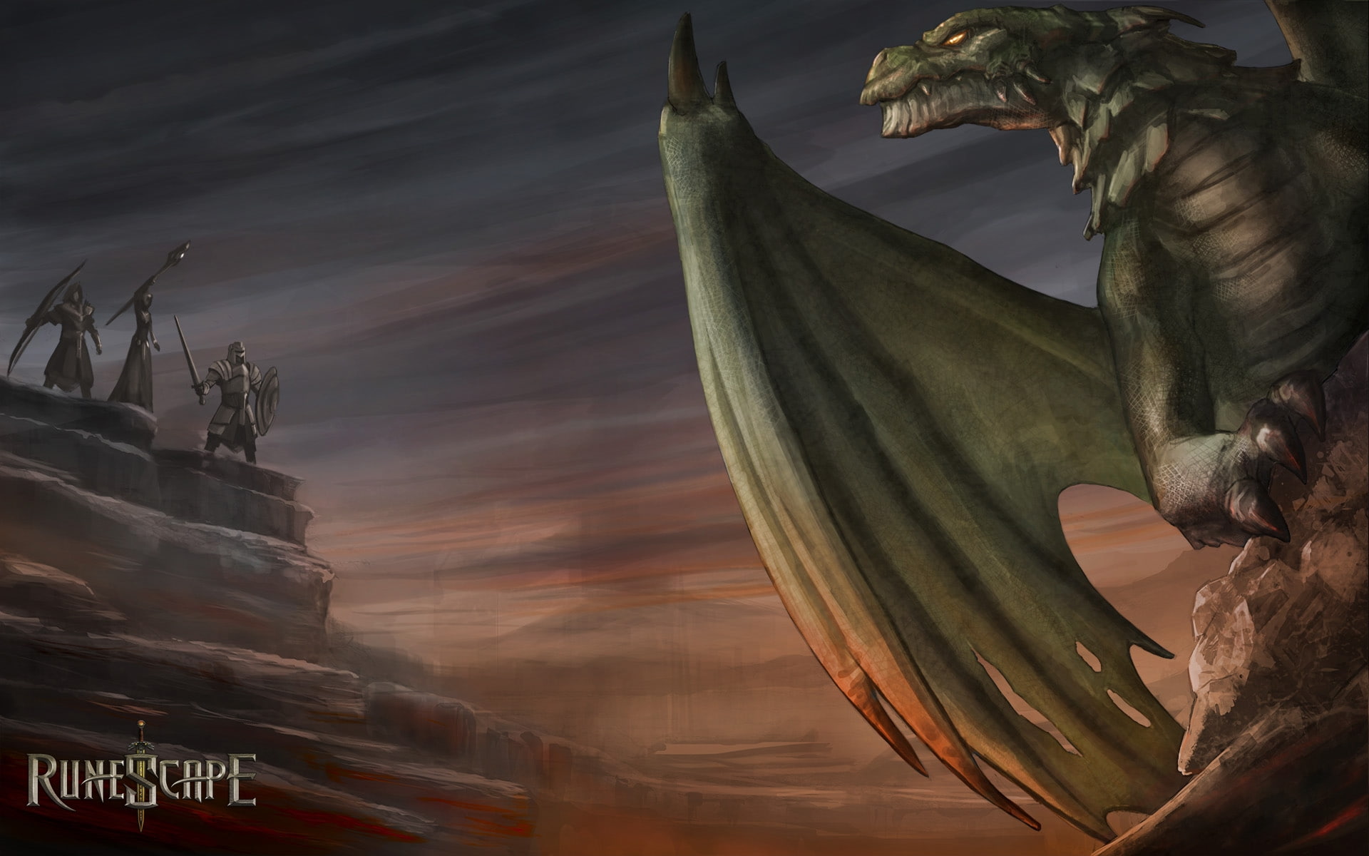 warrior, fantasy, dragon, adventure, runescape, 1080P, HD Wallpaper