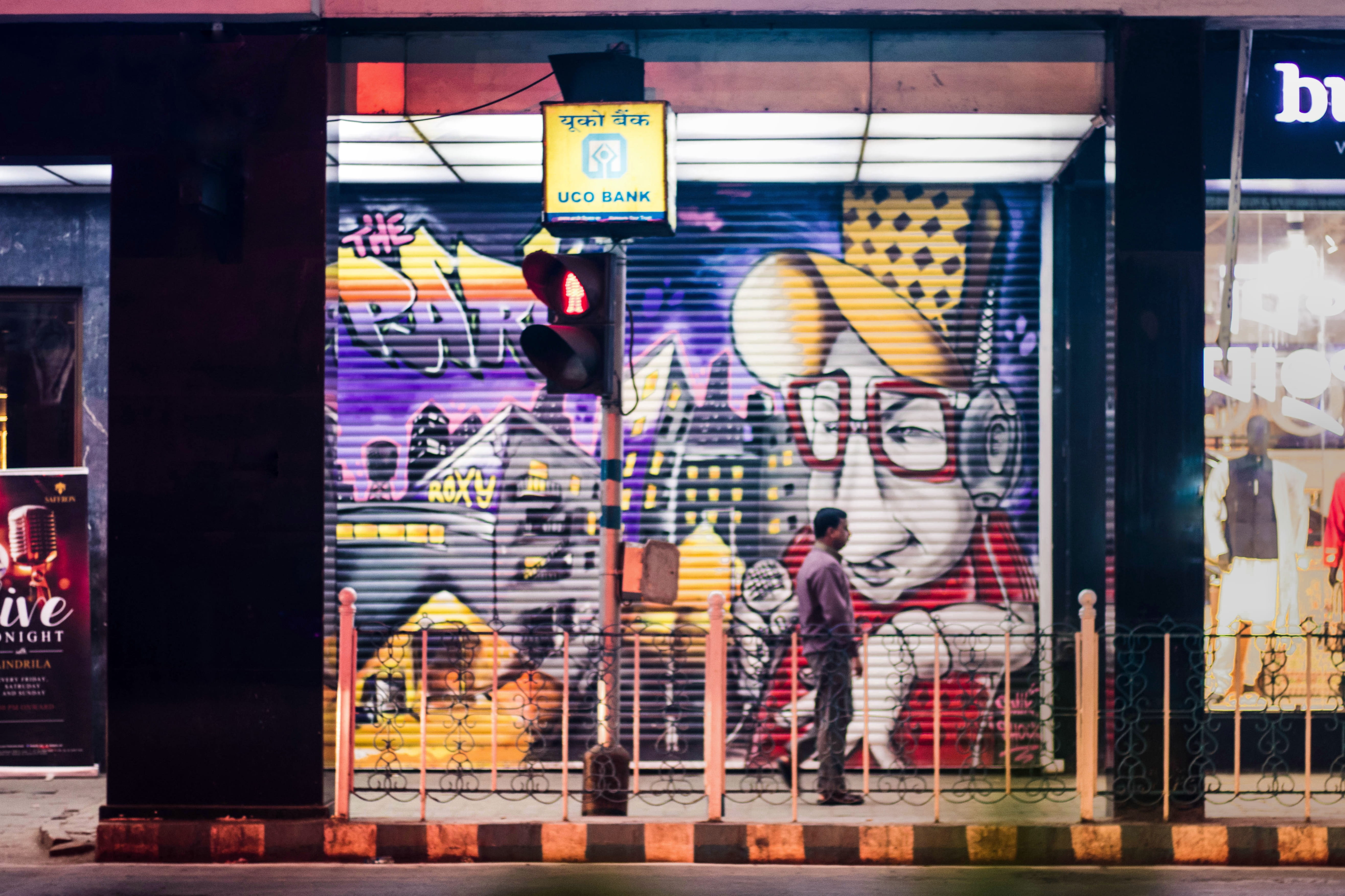india, building exterior, illuminated, two people, text, men, city, built structure, store, lifestyles, communication, real people, architecture, creativity, HD Wallpaper