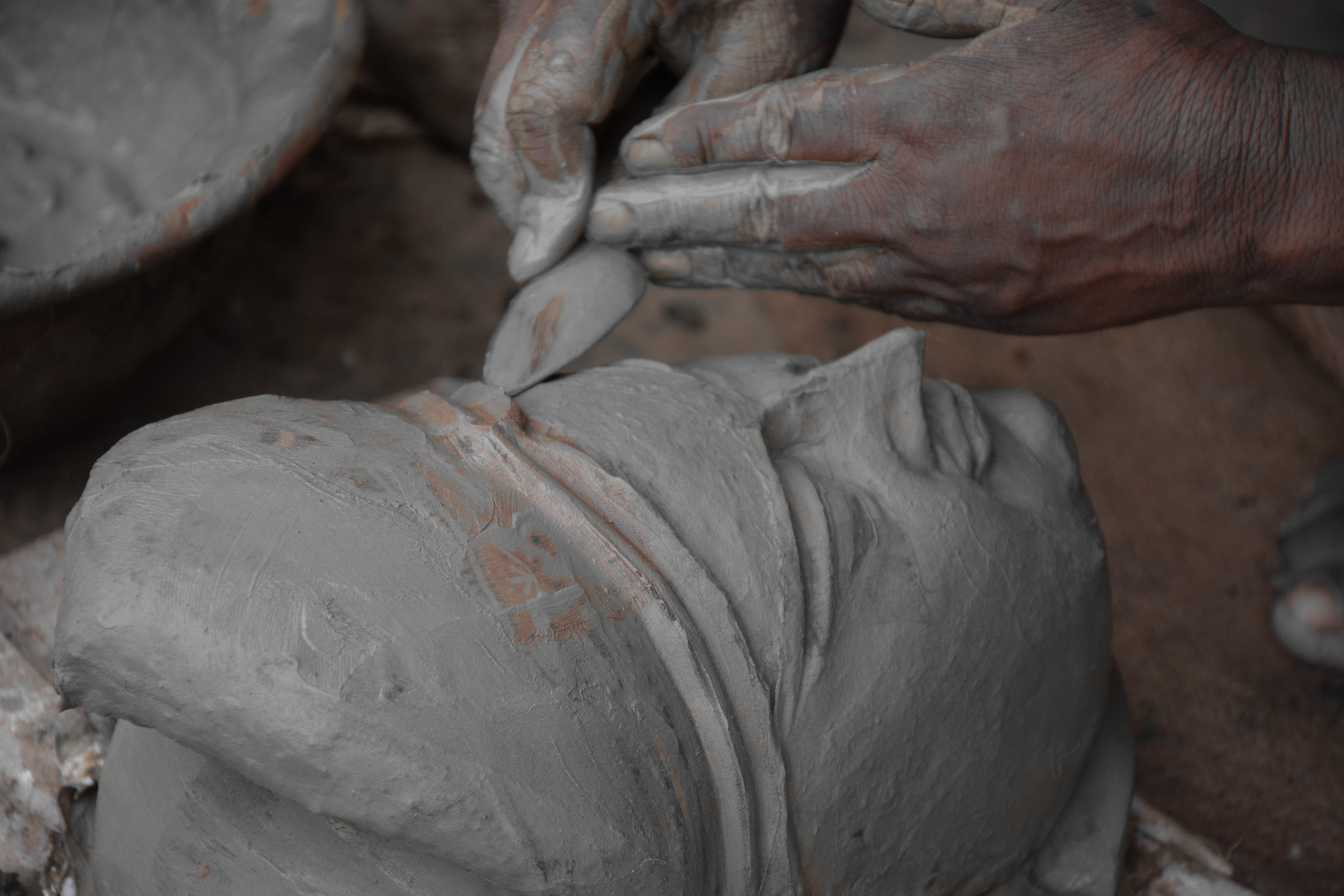 human body part, men, clay, making, occupation, art and craft, working, west bengal, india, close-up, artist, mud, 5K, indoors, pottery, hand, chau dance, HD Wallpaper