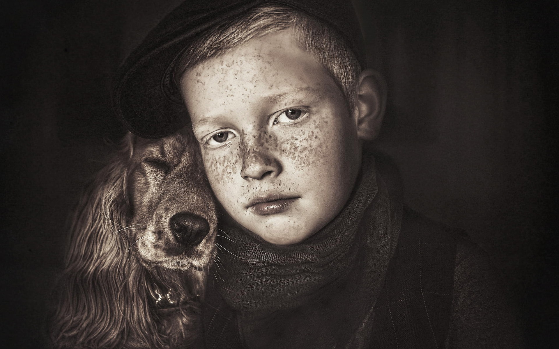 dog, 1080P, little boy, true, friends, HD Wallpaper