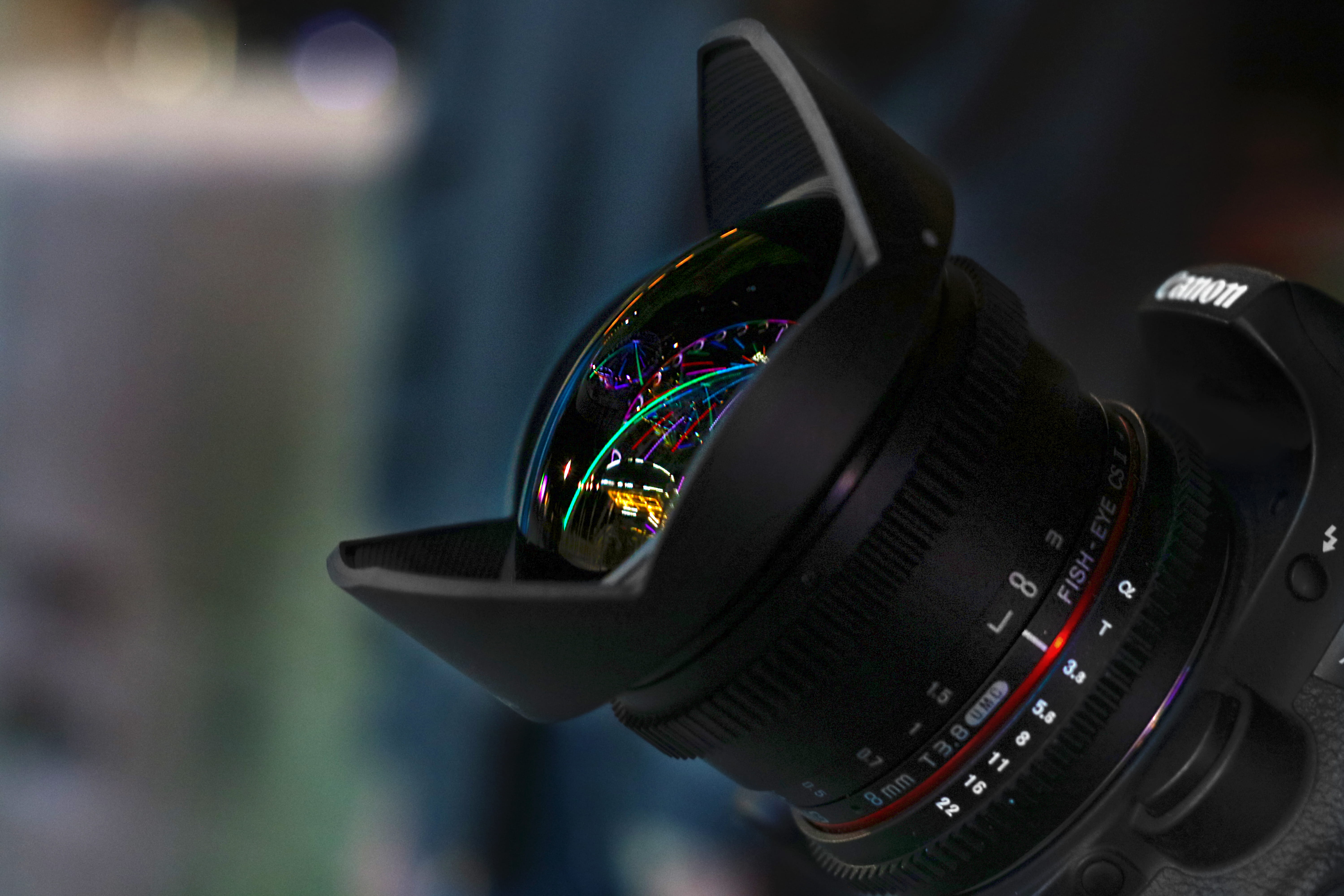 photography themes, film industry, objektiv, digital camera, modern, single object, carneval, focus on foreground, slr camera, fisheye, black color, canon, HD Wallpaper