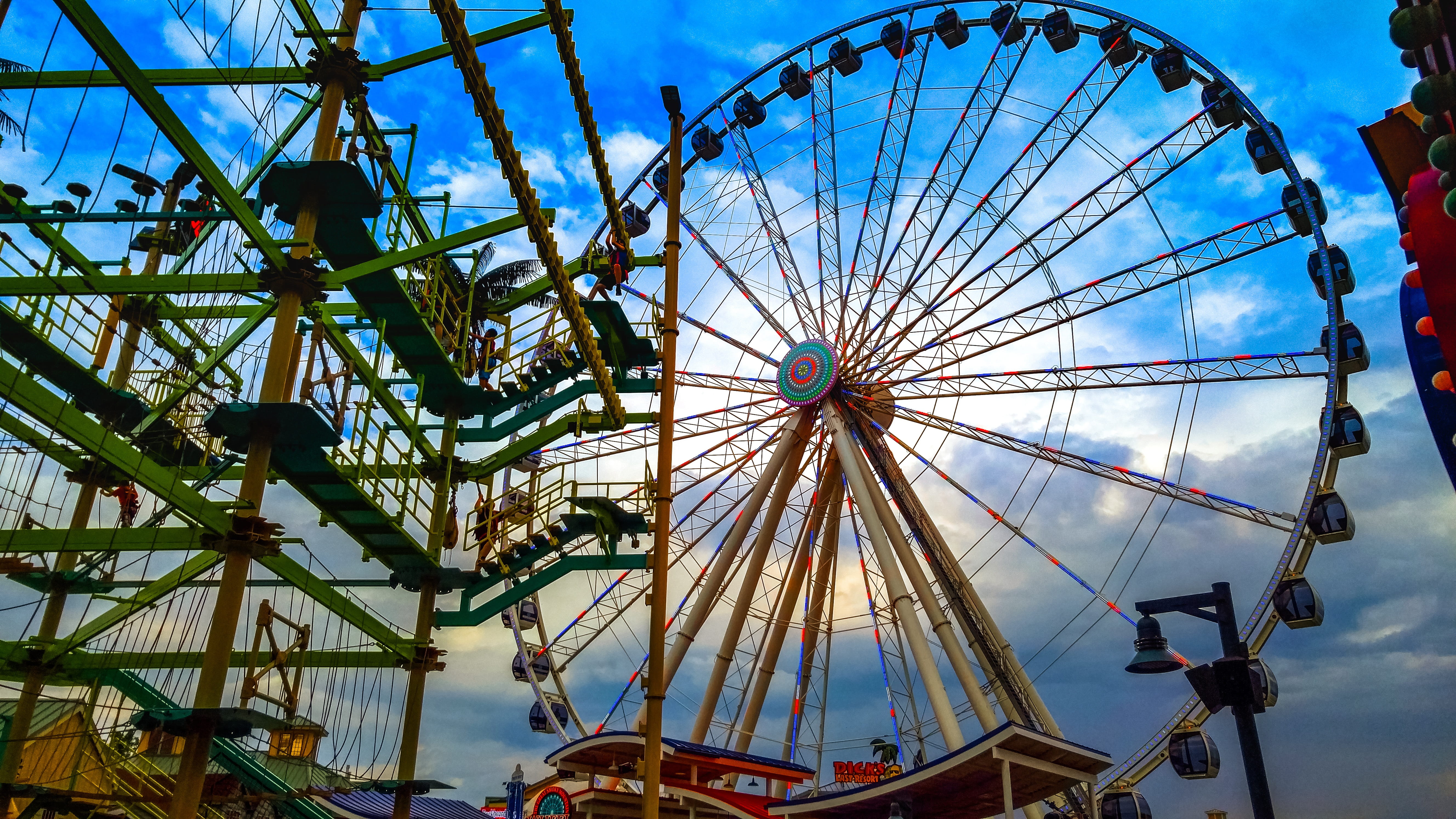 high, tennessee, fun, pigeon forge, roll along, architecture, arts culture and entertainment, no people, nature, wheel, leisure activity, carousel, knoxville, HD Wallpaper