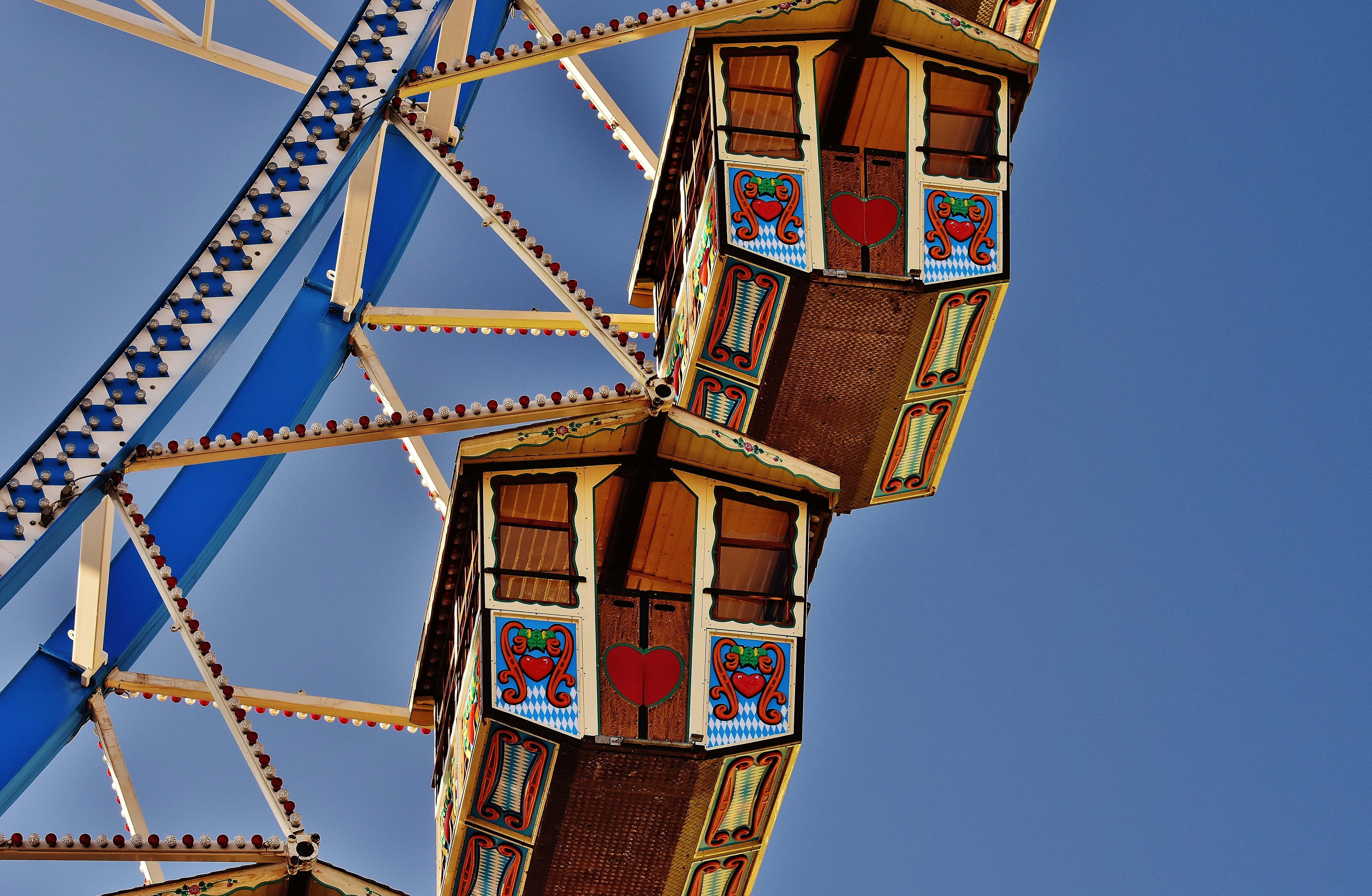 festival site, romantic, Gondolas, sky, arts culture and entertainment, amusement park ride, large, pattern, no people, wheel, carnies, folk festival, day, HD Wallpaper