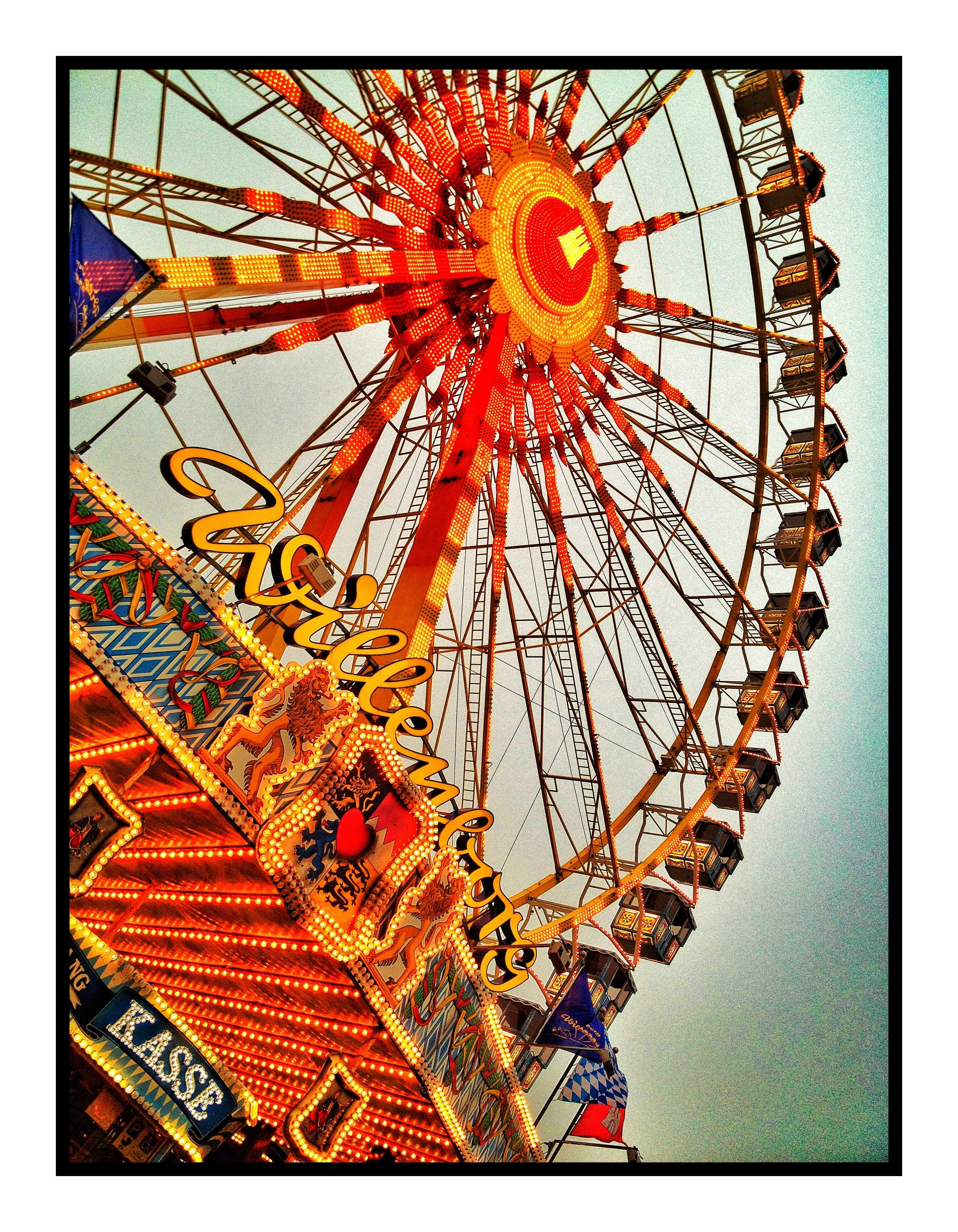 auto post production filter, no people, colorful, low angle view, carousel, sky, dom, pattern, wheel, arts culture and entertainment, folk festival, transportation, Phone HD Wallpaper