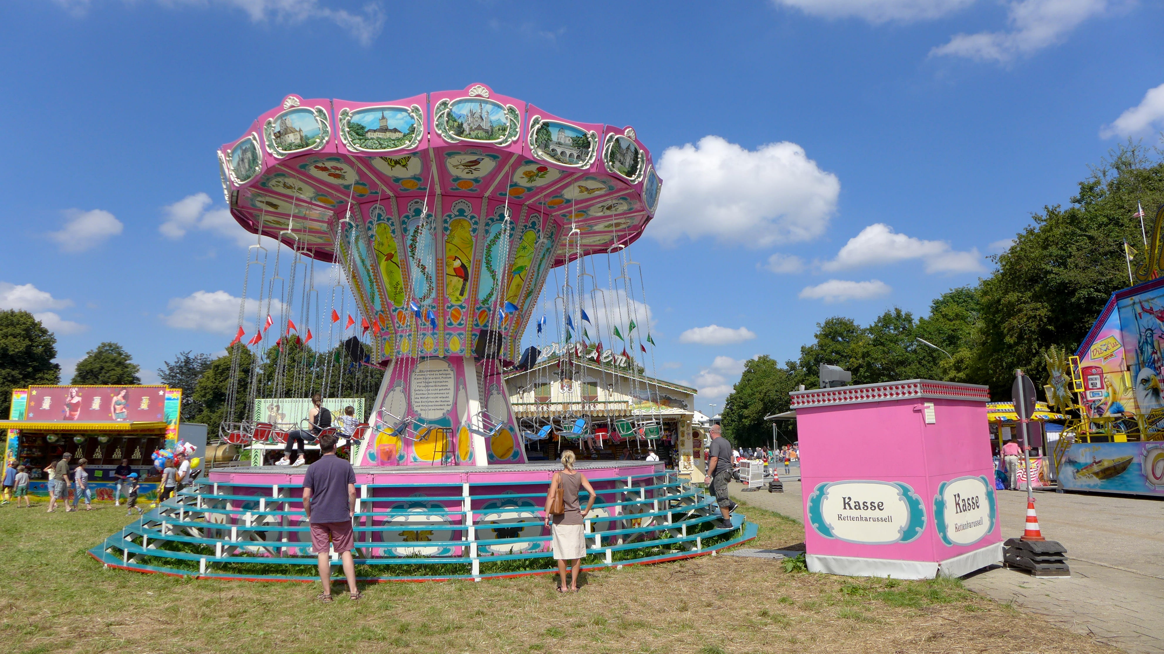 multi colored, clouds, folk festival, outdoors, enjoyment, fun, park - man made space, childhood, outdoor play equipment, playground, arts culture and entertainment, HD Wallpaper