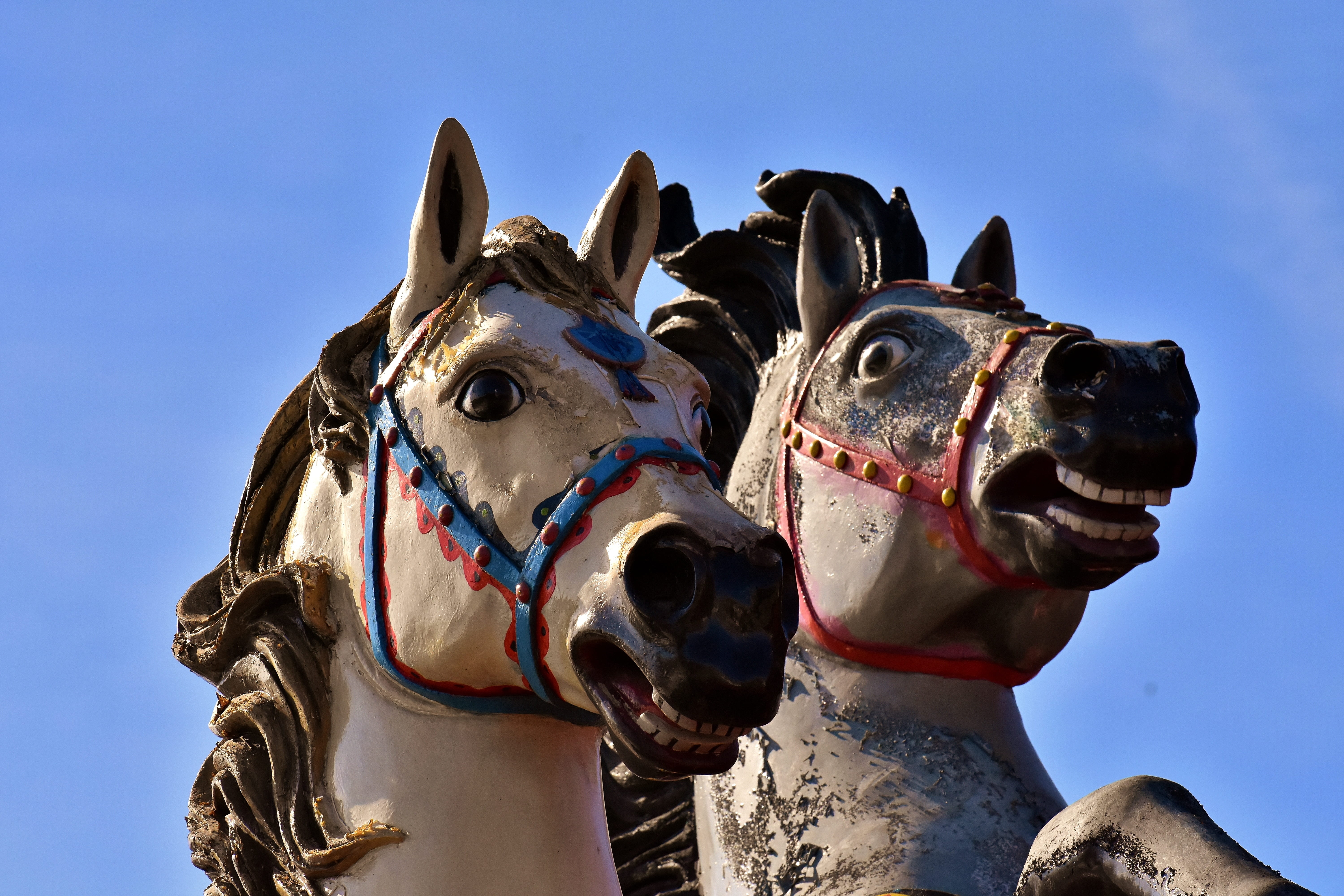 hustle and bustle, pleasure, animal, 5K, clear sky, art and craft, sculpture, livestock, fair, architecture, animal head, animal wildlife, day, festival site, HD Wallpaper