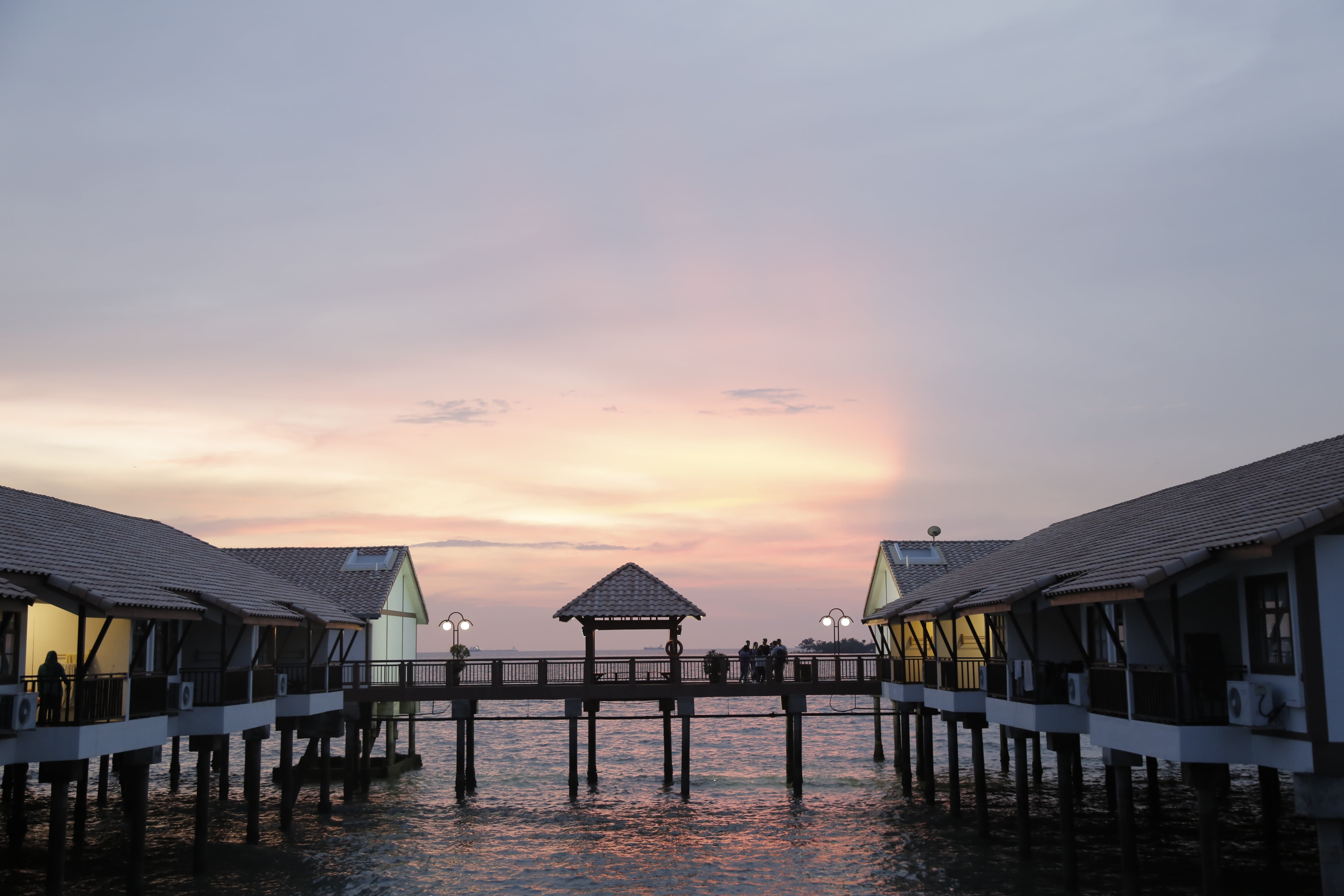 water, house, stilt house, stilt, dickson, nature, built structure, outdoors, take, sky, evening, malaysia, building exterior, beauty in nature, reflection, HD Wallpaper