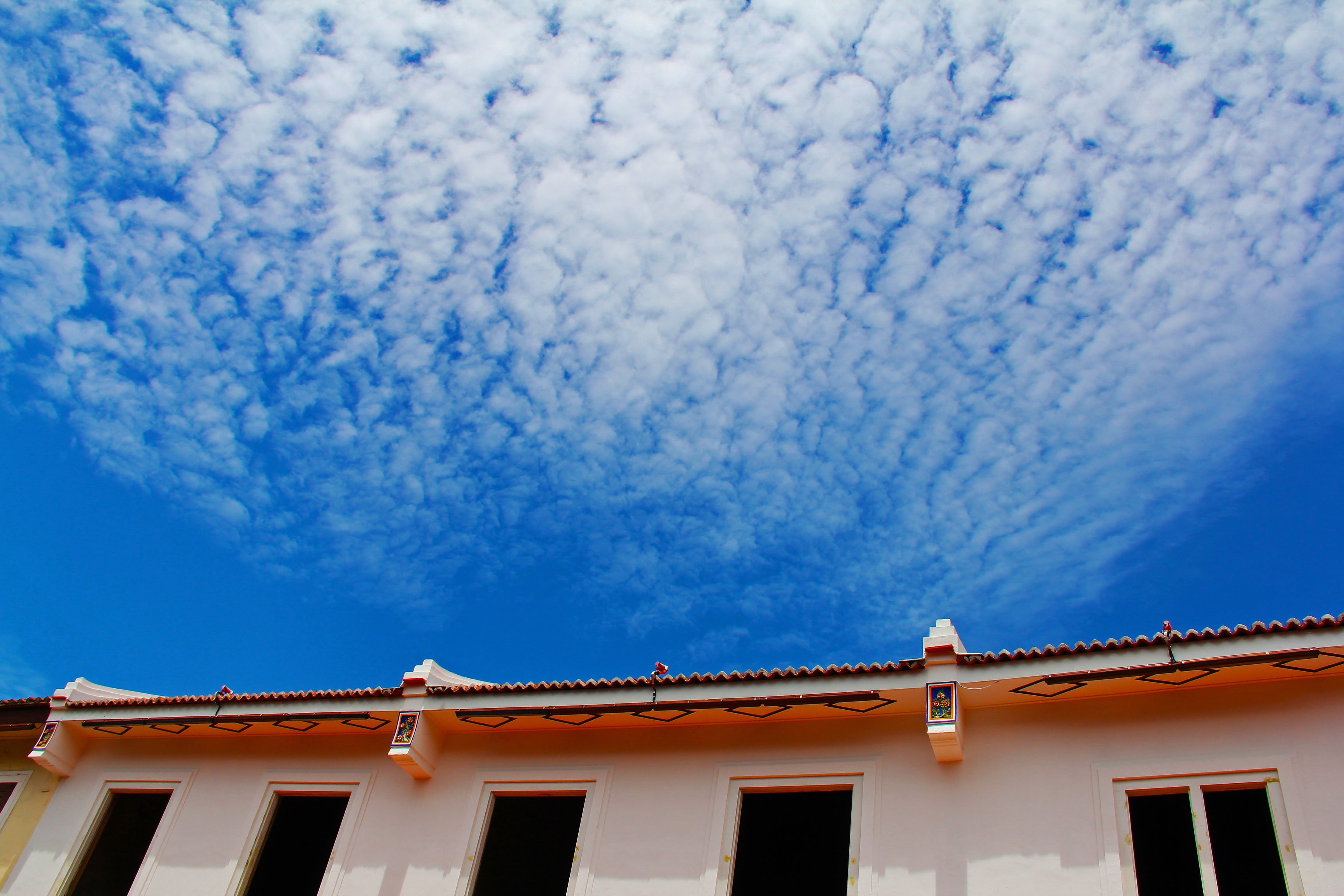 melaka, roof tile, low angle view, architecture, no people, day, cloud - sky, nature, building, building exterior, malacca, 2K, blue, arts culture and entertainment, HD Wallpaper
