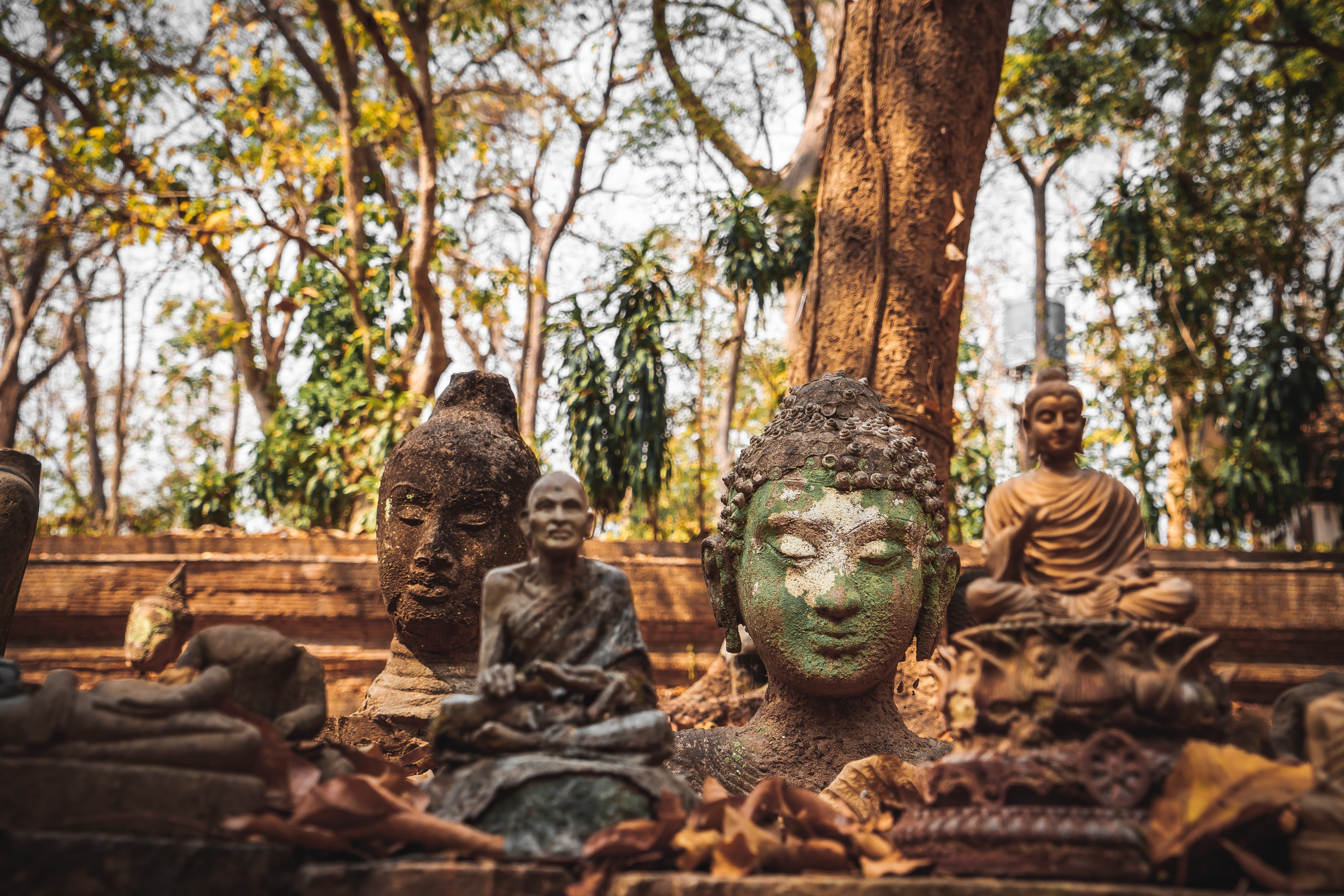 landmark, religion, history, building, wat, sculpture, belief, spirituality, stone, human representation, art and craft, mai, buddhist, statue, asia, representation, HD Wallpaper