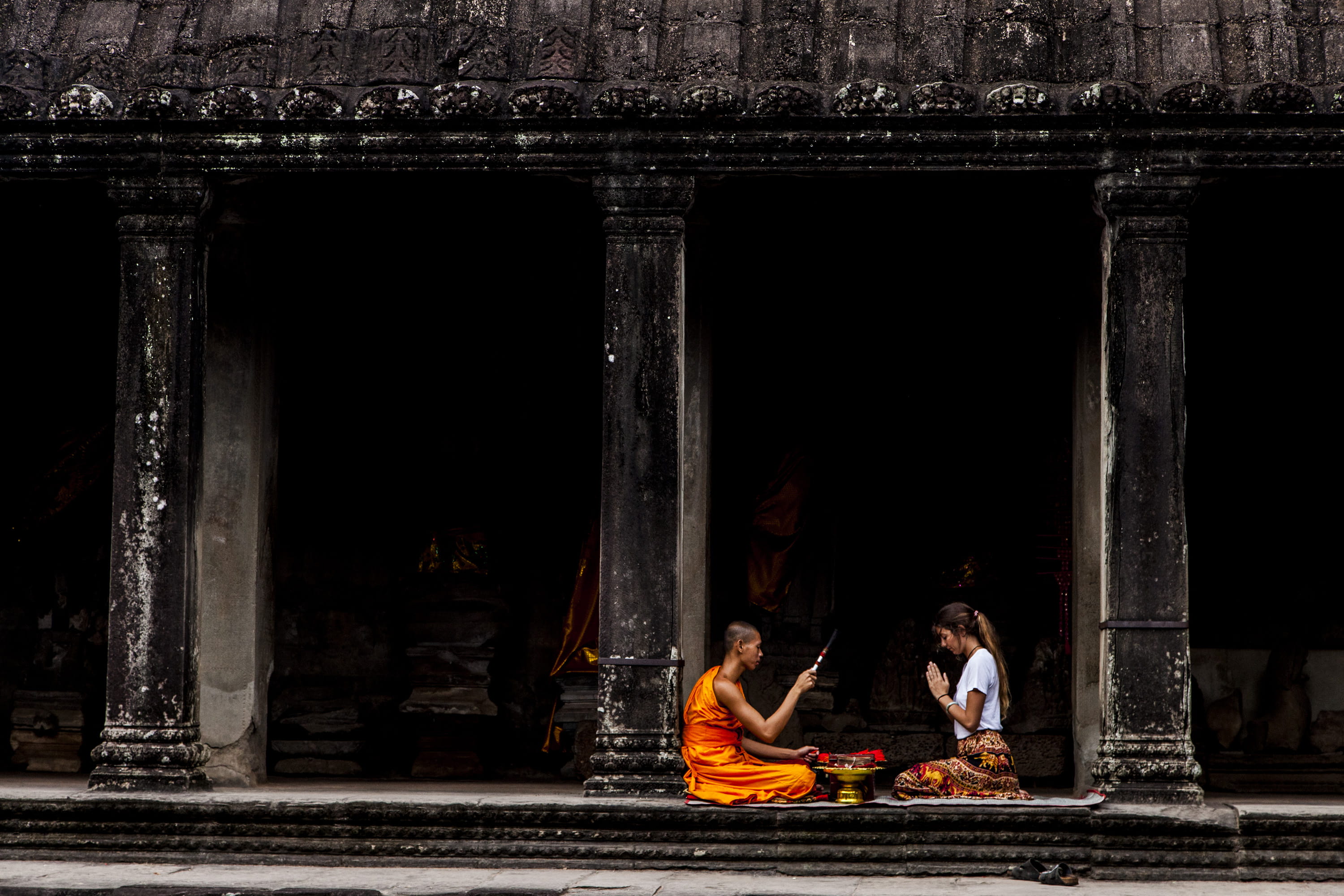 people, building, full length, young women, men, temple, leisure activity, women, religion, young adult, casual clothing, buddhist, lifestyles, front, girl, HD Wallpaper