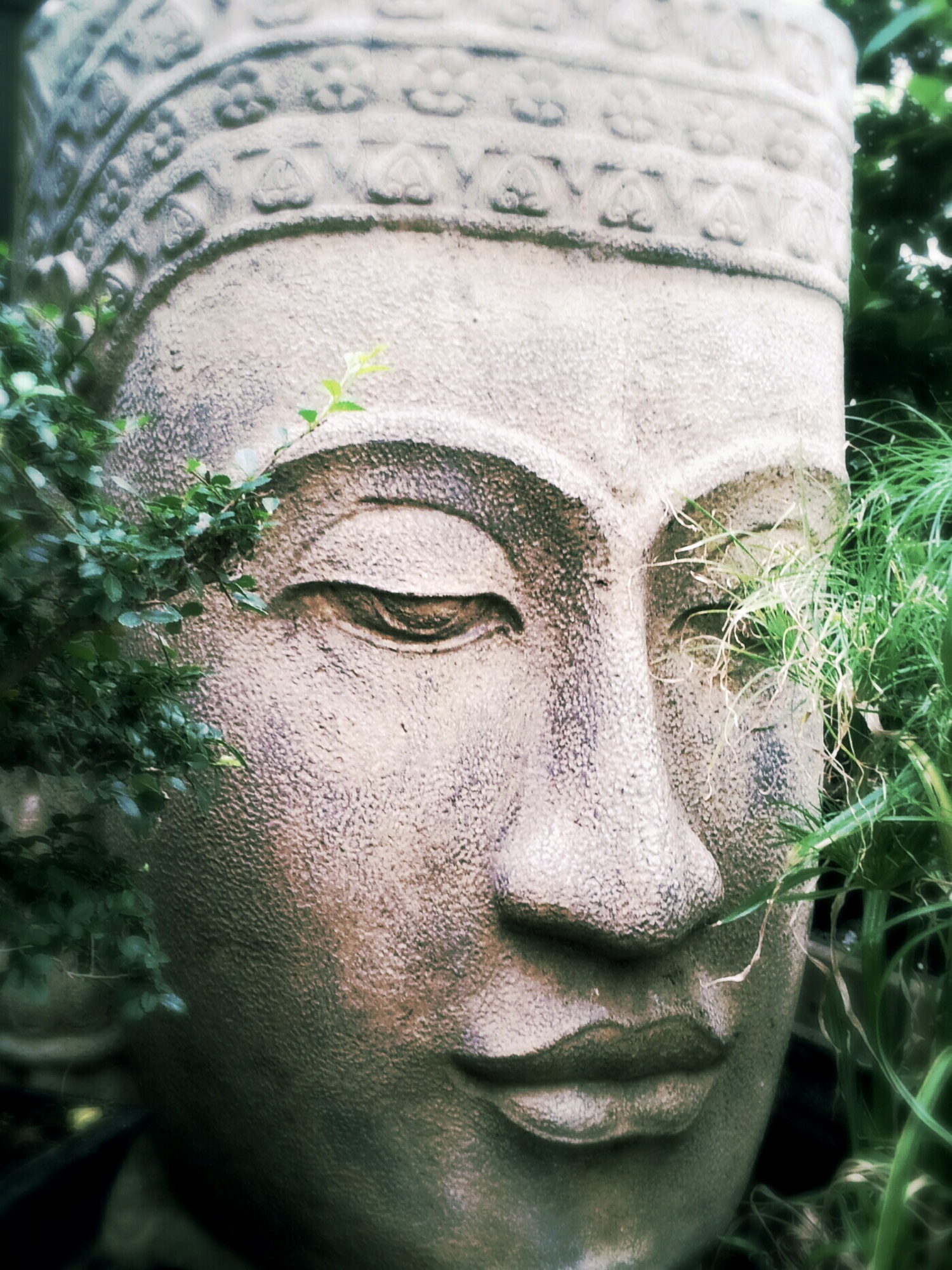 human body part, buddhist, calm, outdoors, zen, 1080P, paint, close-up, meditation, body part, face, concept, sculpture, day, human face, portrait, relaxation, Phone HD Wallpaper