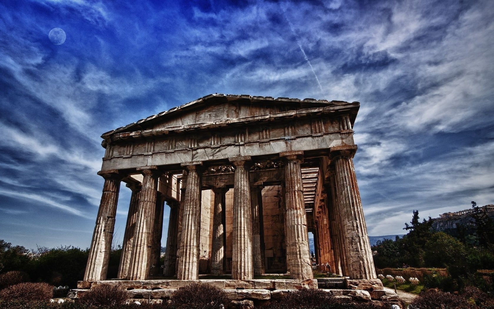 run-down, low angle view, City, day, 720P, damaged, old ruin, ancient, architectural column, Greece, architecture, travel destinations, history, outdoors, HD Wallpaper