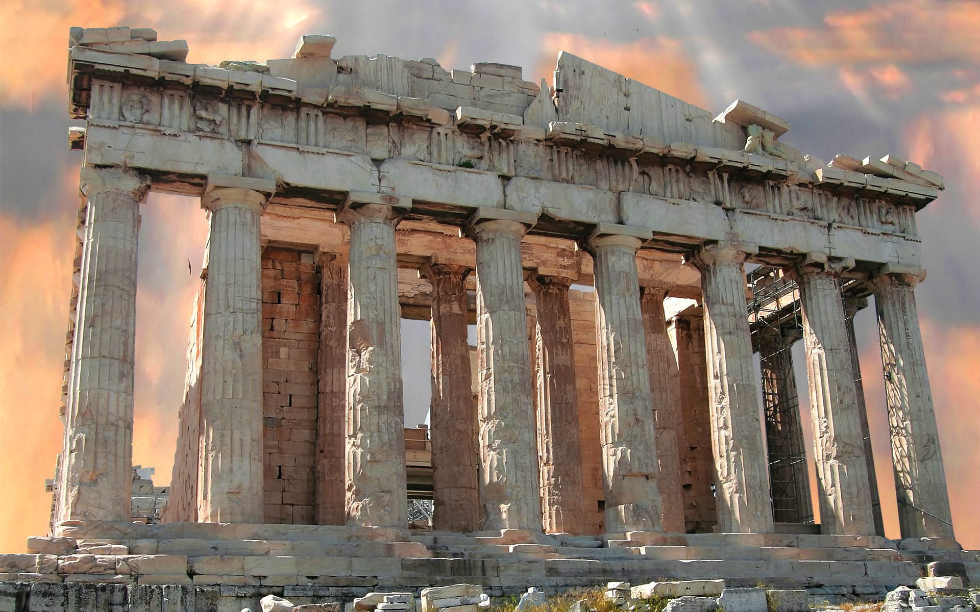 deterioration, old, sky, run-down, history, travel destinations, tourism, architectural column, travel, ancient, the past, 1080P, old ruin, the parthenon, HD Wallpaper