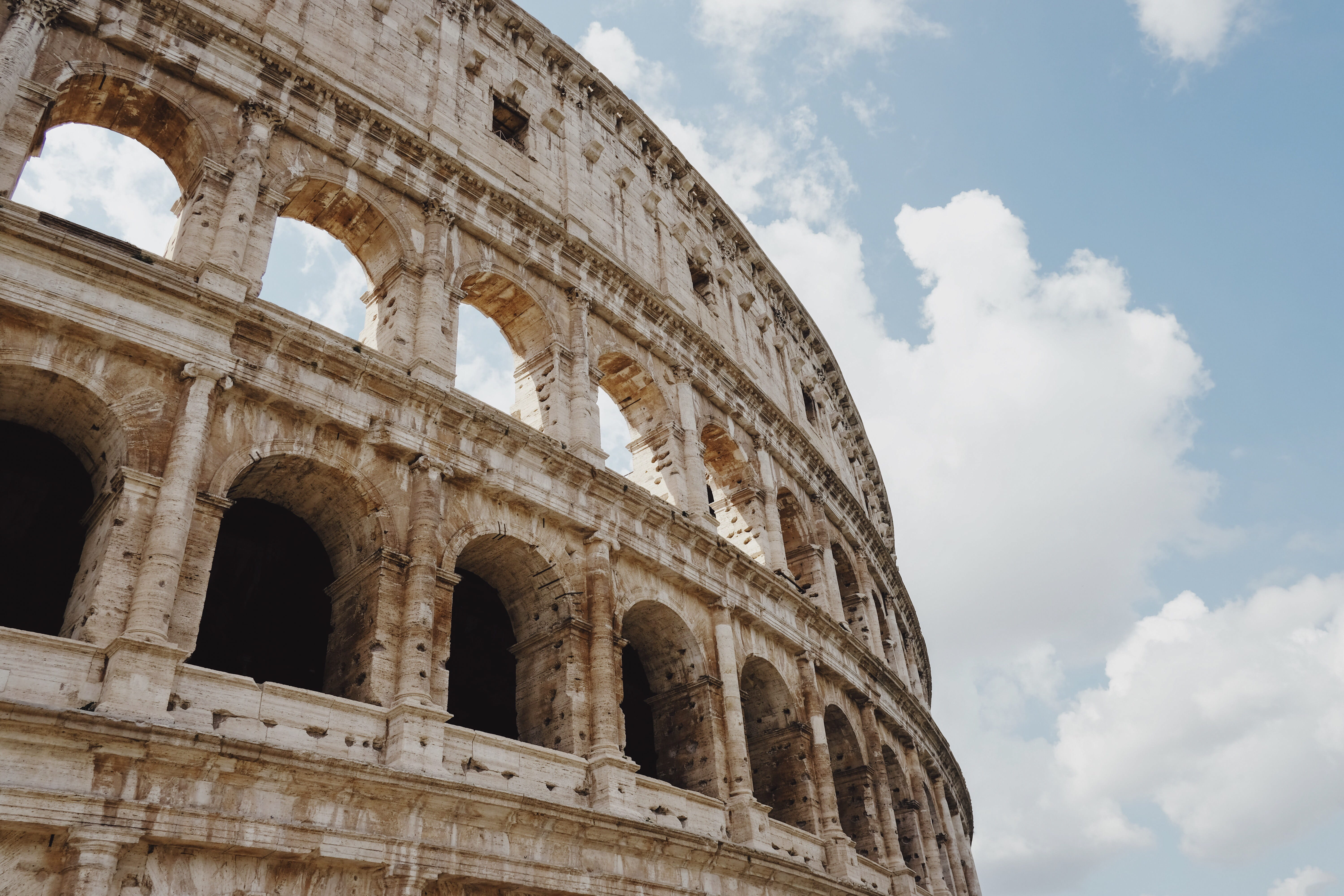 no people, parthenon, ancient history, old ruin, the past, fort, dome, built structure, archaeology, italy, town, sky, coliseum, castle, ruined, building, HD Wallpaper
