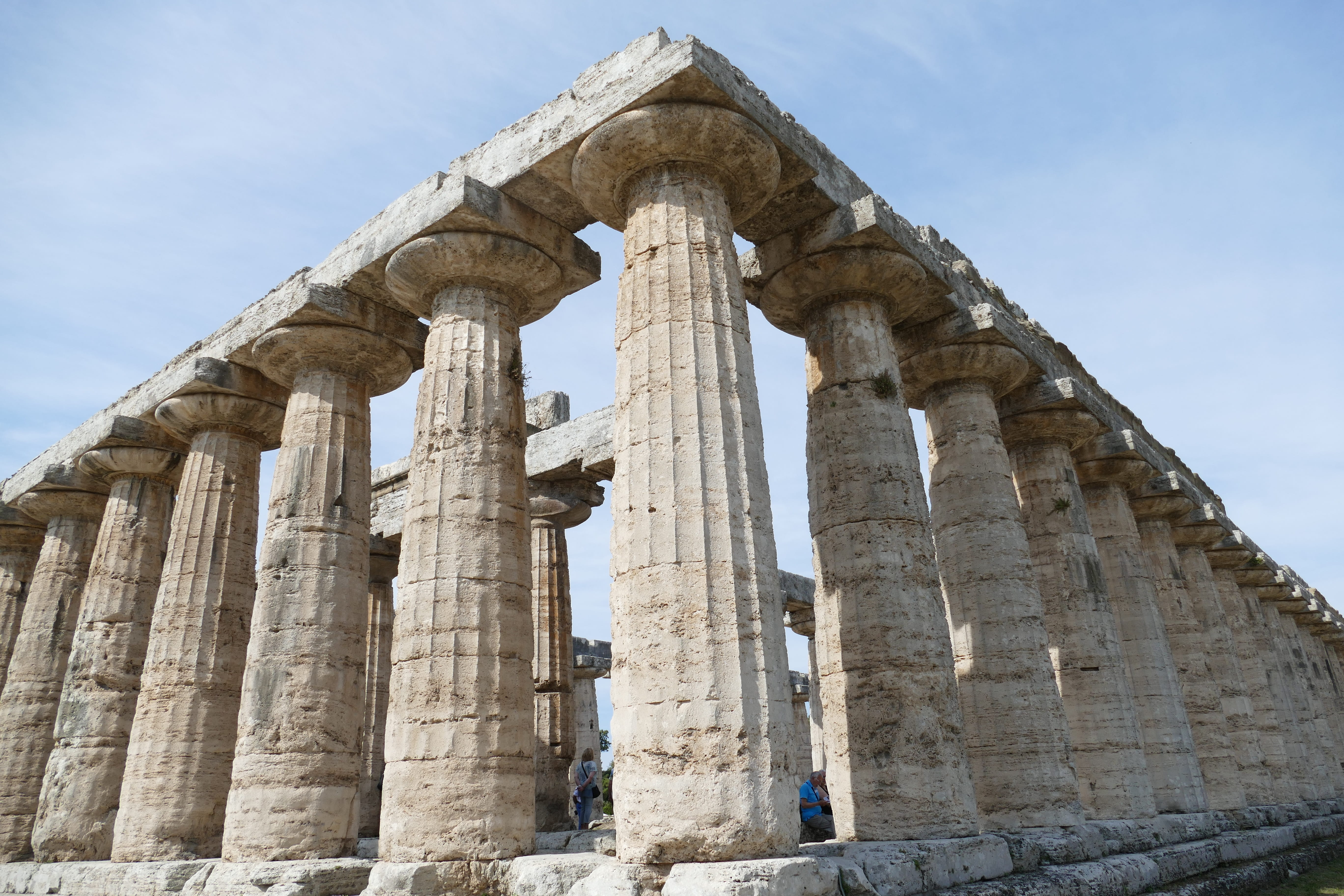 paestum, tourism, day, italy, building exterior, places of interest, travel destinations, place of worship, pillar, temple, historically, antiquity, unesco, HD Wallpaper