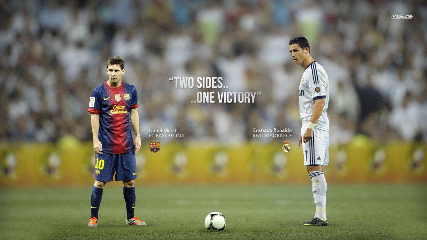 outdoors, men, sports equipment, competition, playing, player, team sport, offspring, grass, football, Cristiano Ronaldo, ball, 720P, sport, athlete, two, HD Wallpaper