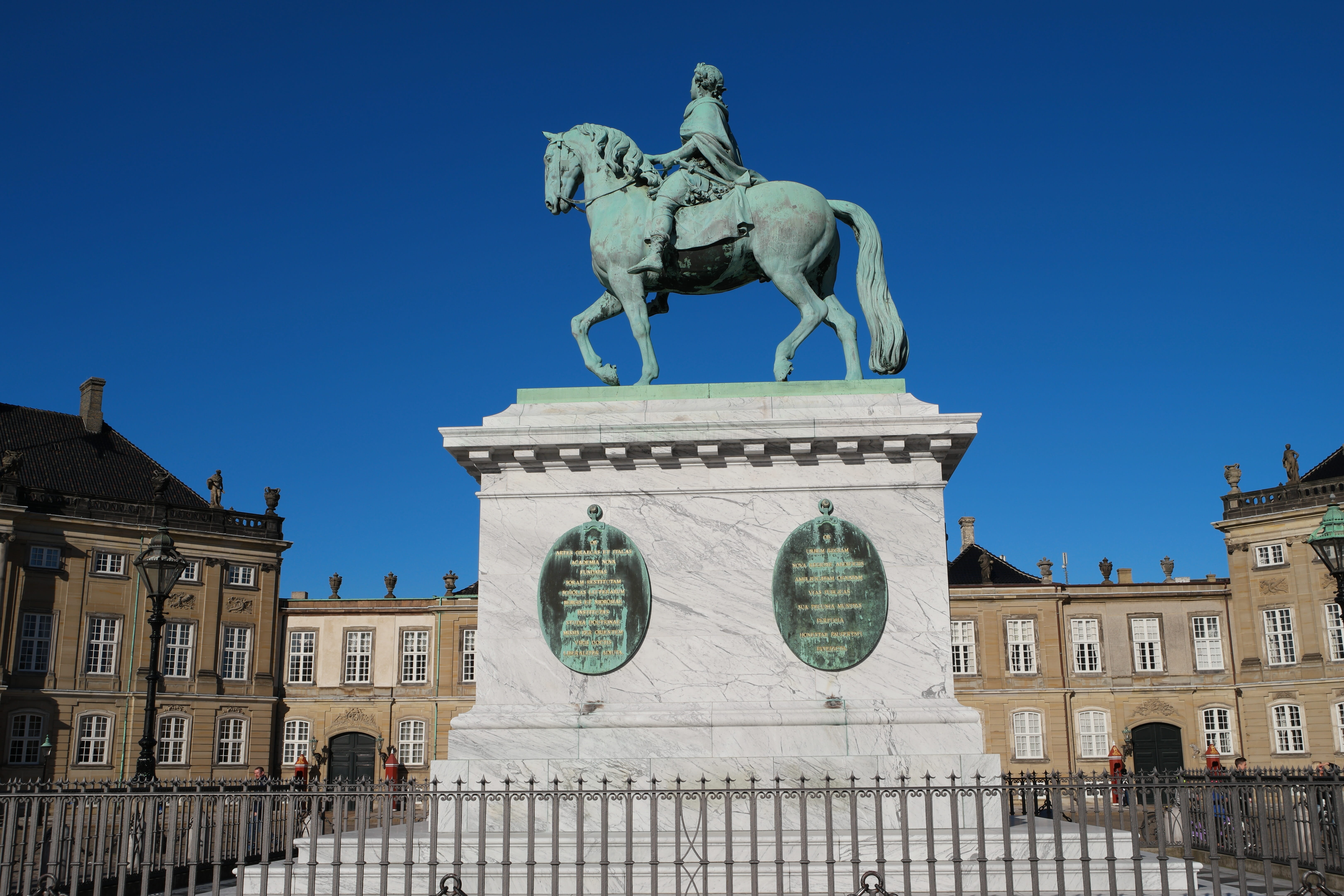 blue, nature, 1771, day, sculpture, horse, city gate, famous Place, art and craft, frederik city, royal family, attraction, travel destinations, unesco world heritage, HD Wallpaper