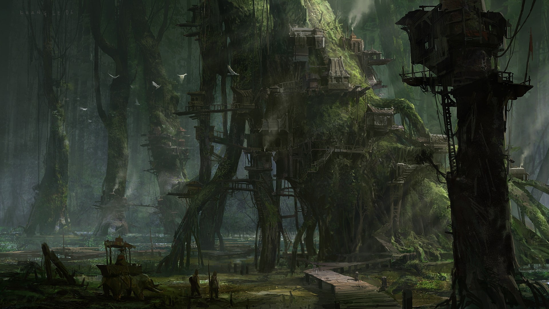 1080P, creative, art, artwork, hd, abstract, fantasy, x, town, HD Wallpaper