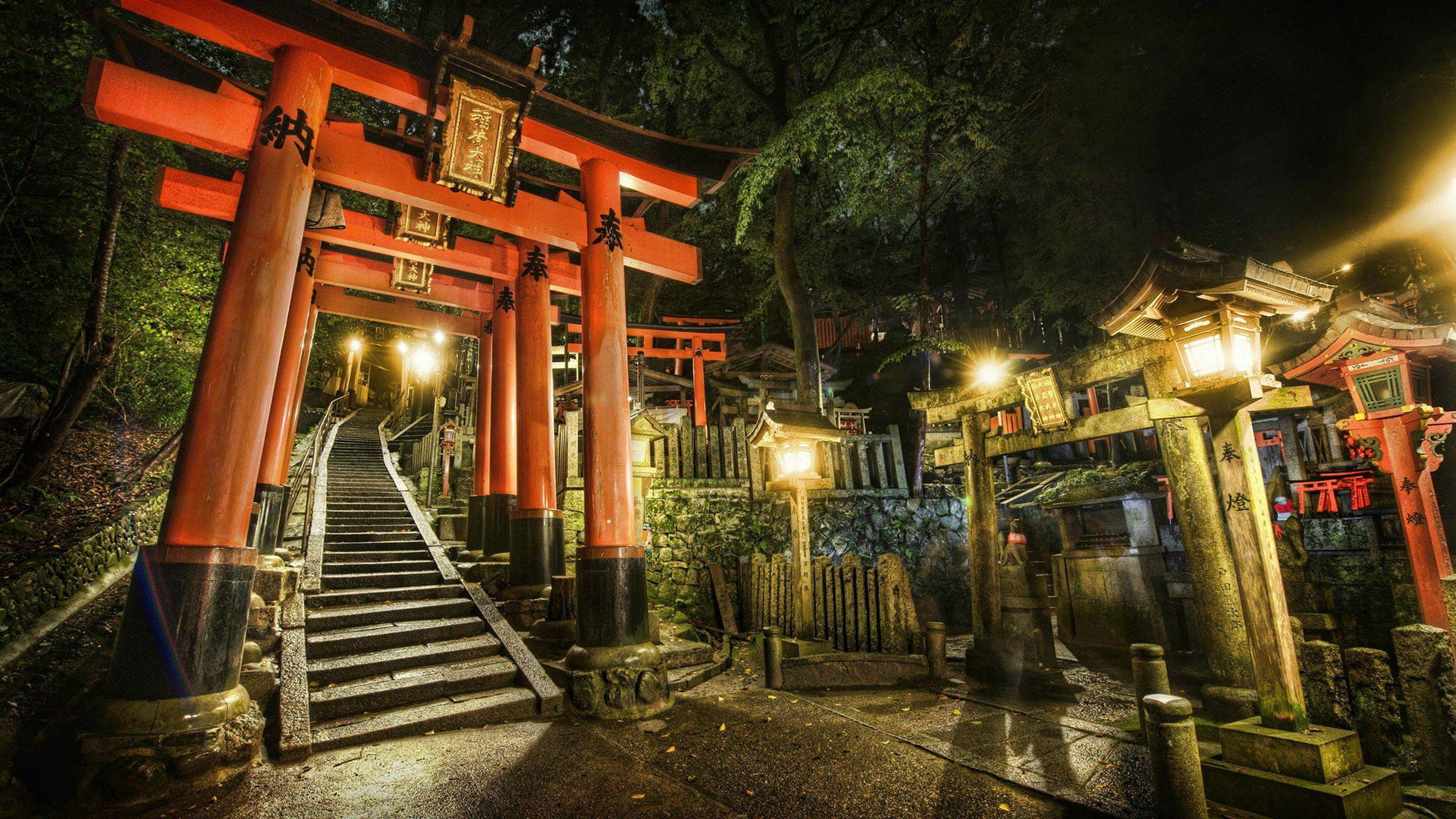 fantasy, built structure, no people, landscape, night, sky, house, shrine, ancient, tourism, alley, illuminated, travel, skyline, road, urban, old, building exterior, HD Wallpaper