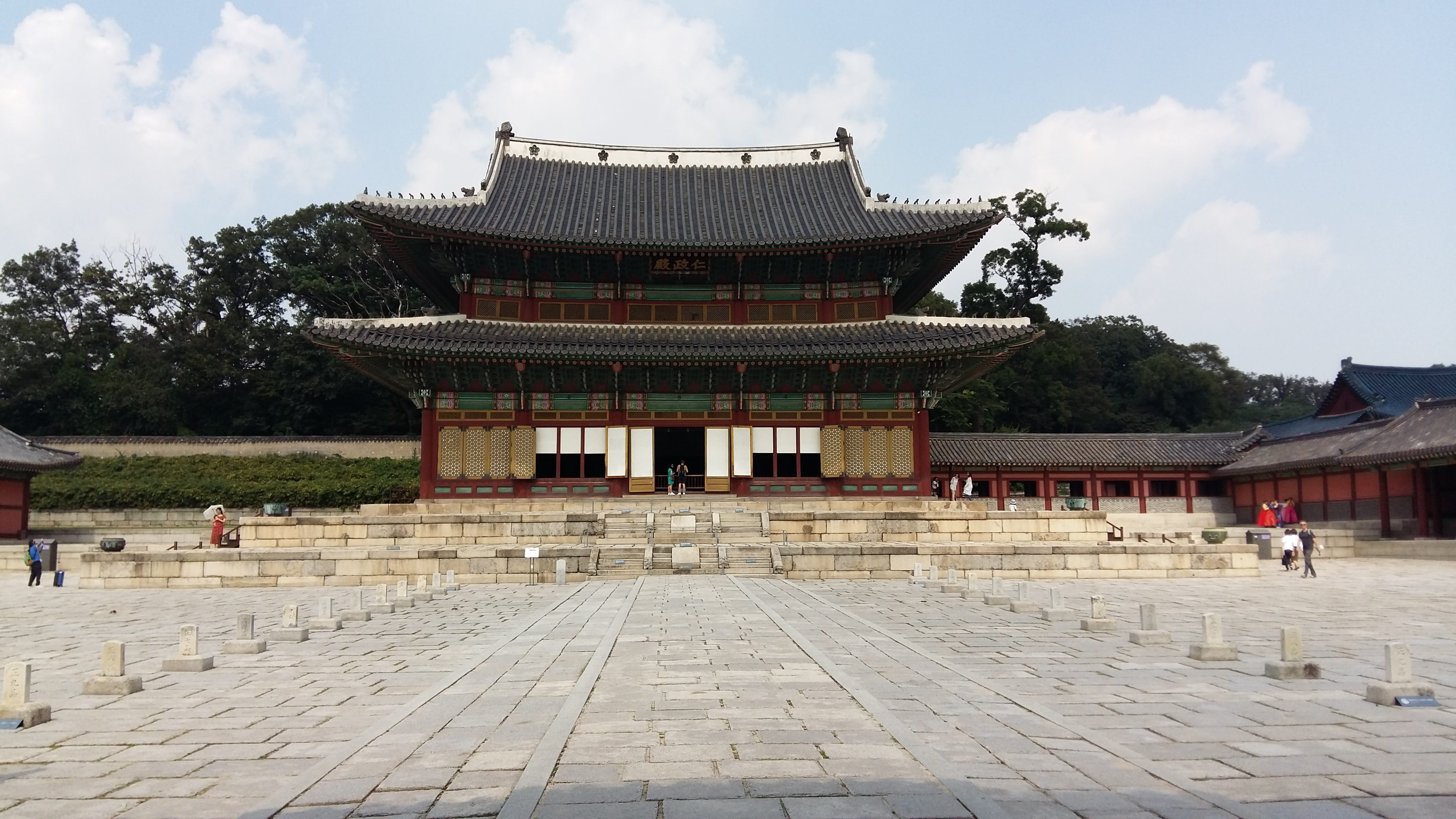 building, incidental people, travel, changdeokgung, ancient civilization, nature, belief, korea, history, day, moon, traditional, the past, place of worship, HD Wallpaper