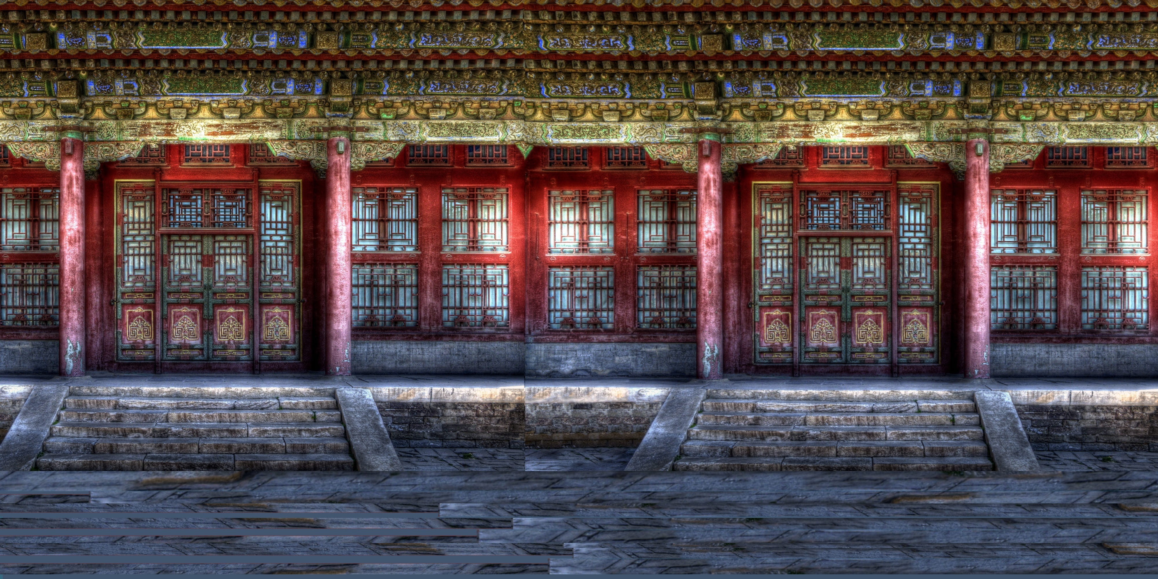 religion, building, place of worship, day, the forbidden city, red, turandot, 360°, 4K, built structure, palazzo, city, book, no people, publication, window, HD Wallpaper