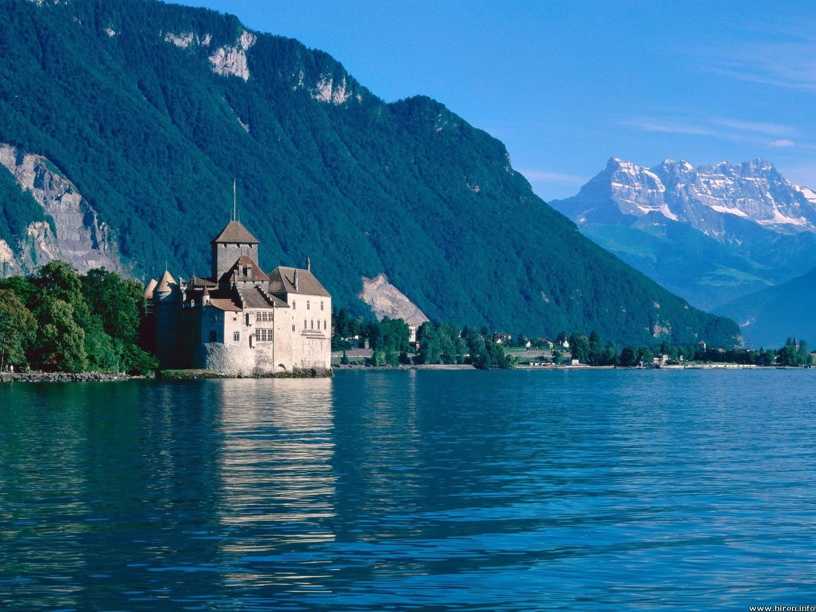 nature, castle, castles, mountains, 720P, chillon, HD Wallpaper