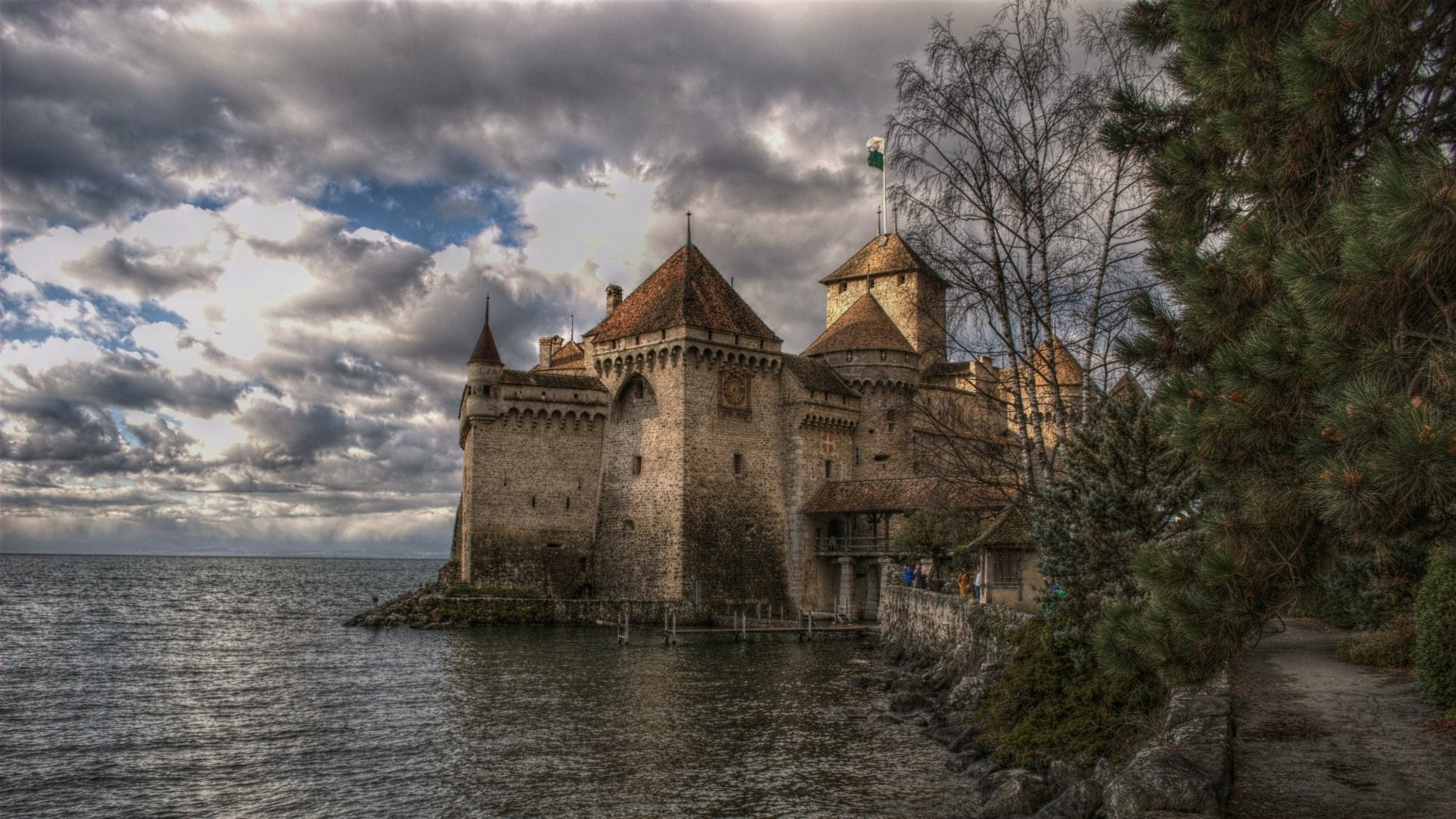 1080P, Castles, Château De Chillon, HD Wallpaper